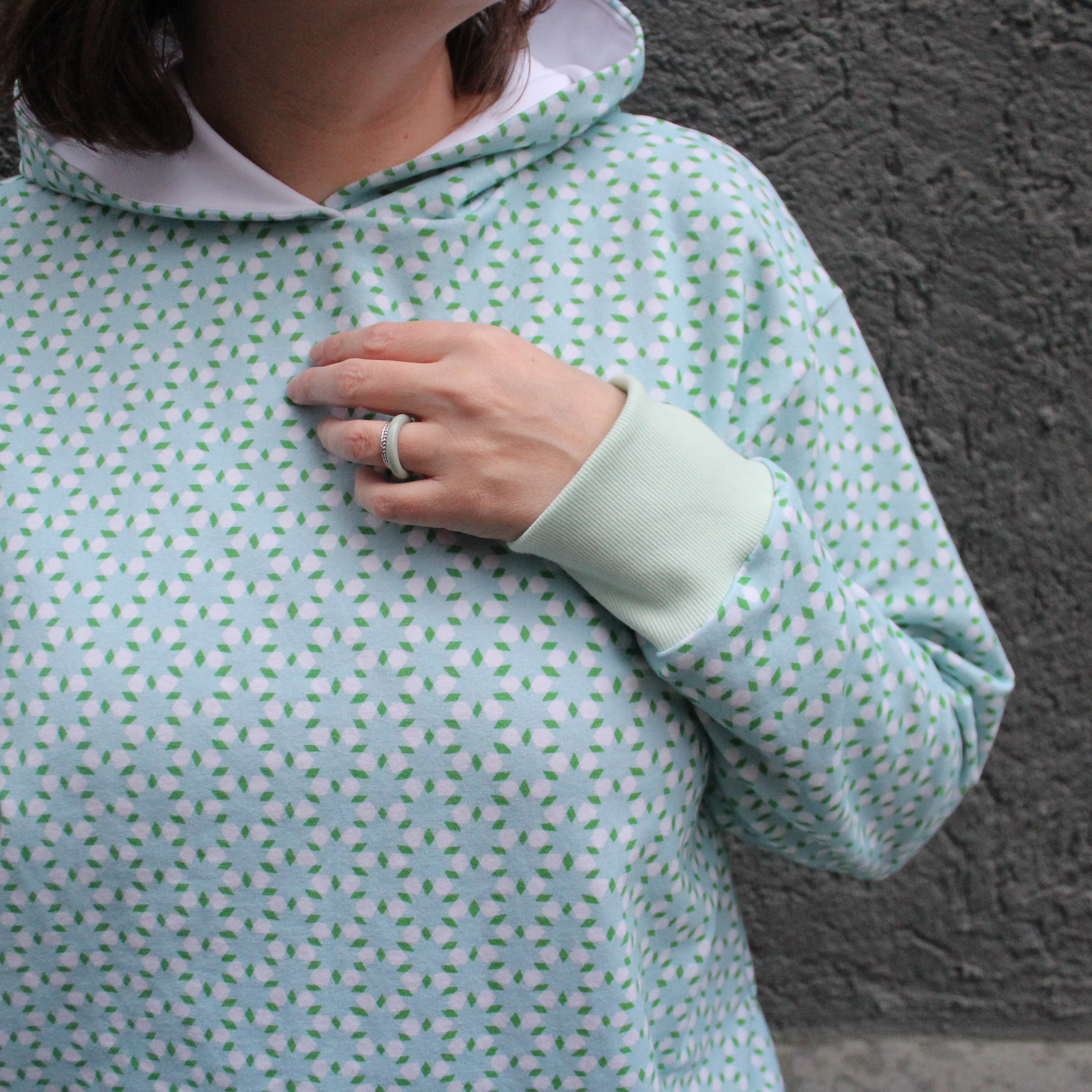 Organic fabric  - Bunter Winterspaß Sterne blue