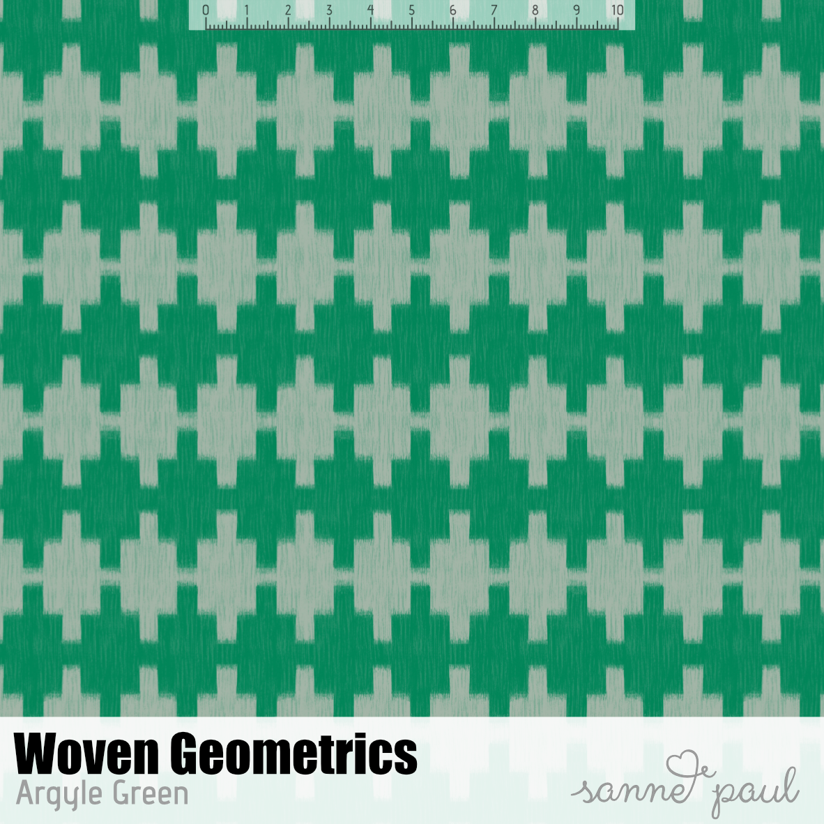 Bio Stoff - Woven Geometrics Argyle grün