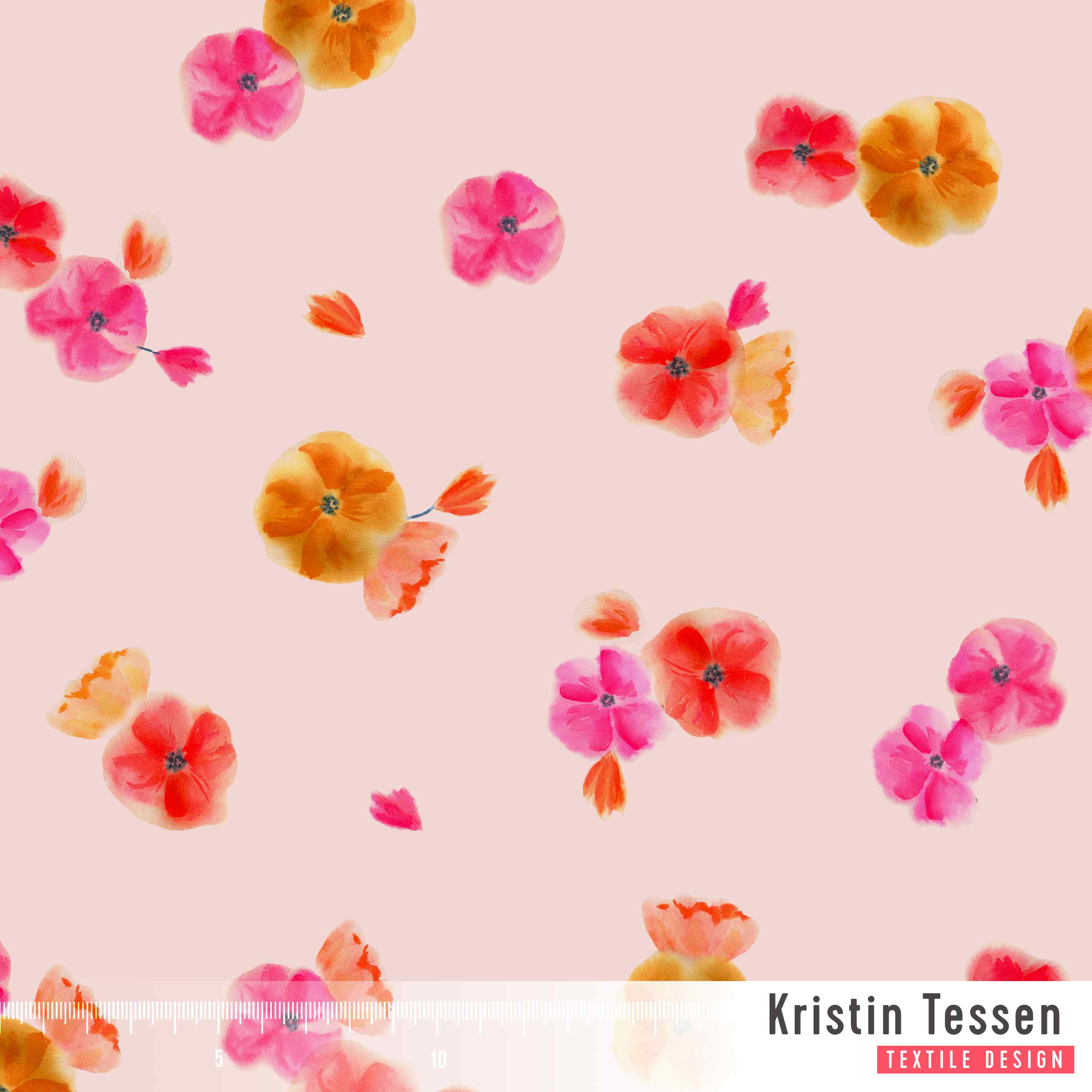 Bio Stoff - Sanfte Mohnblumen Rose von Kristin Tessen in rosa