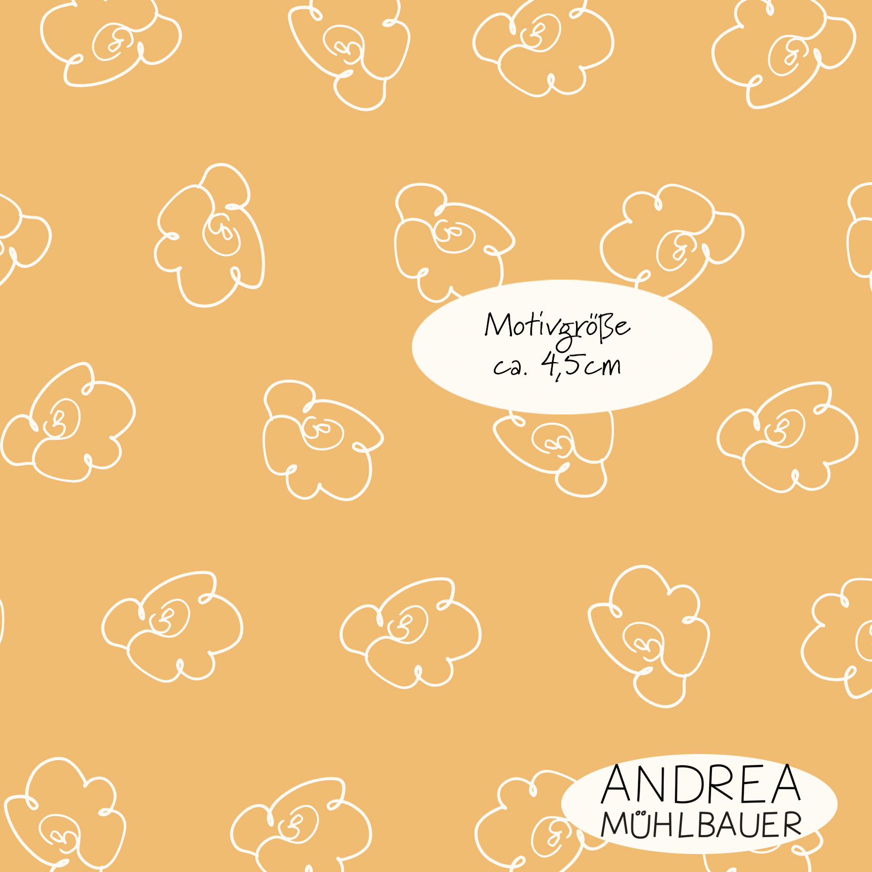 Bio Webware Stoff - Comic Flowers Small Orange - AndreaMuehlbauer, orange, Floral & Blumen 100% Bio-Baumwolle Bio Webware Stoff - Comic Flowers Small Orange - AndreaMuehlbauer, orange, Floral & Blumen 100% Bio-Baumwolle