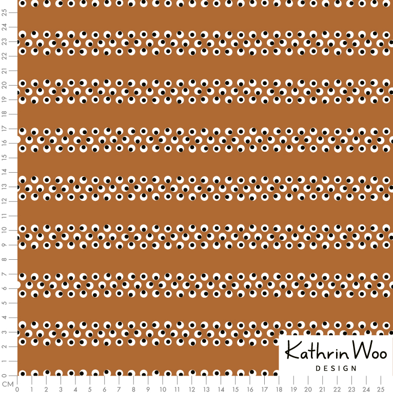 Bio Webware Stoff - Augen Braun - KathrinWoo, Halloween, braun, 100% Bio-Baumwolle Bio Webware Stoff - Augen Braun - KathrinWoo, Halloween, braun, 100% Bio-Baumwolle