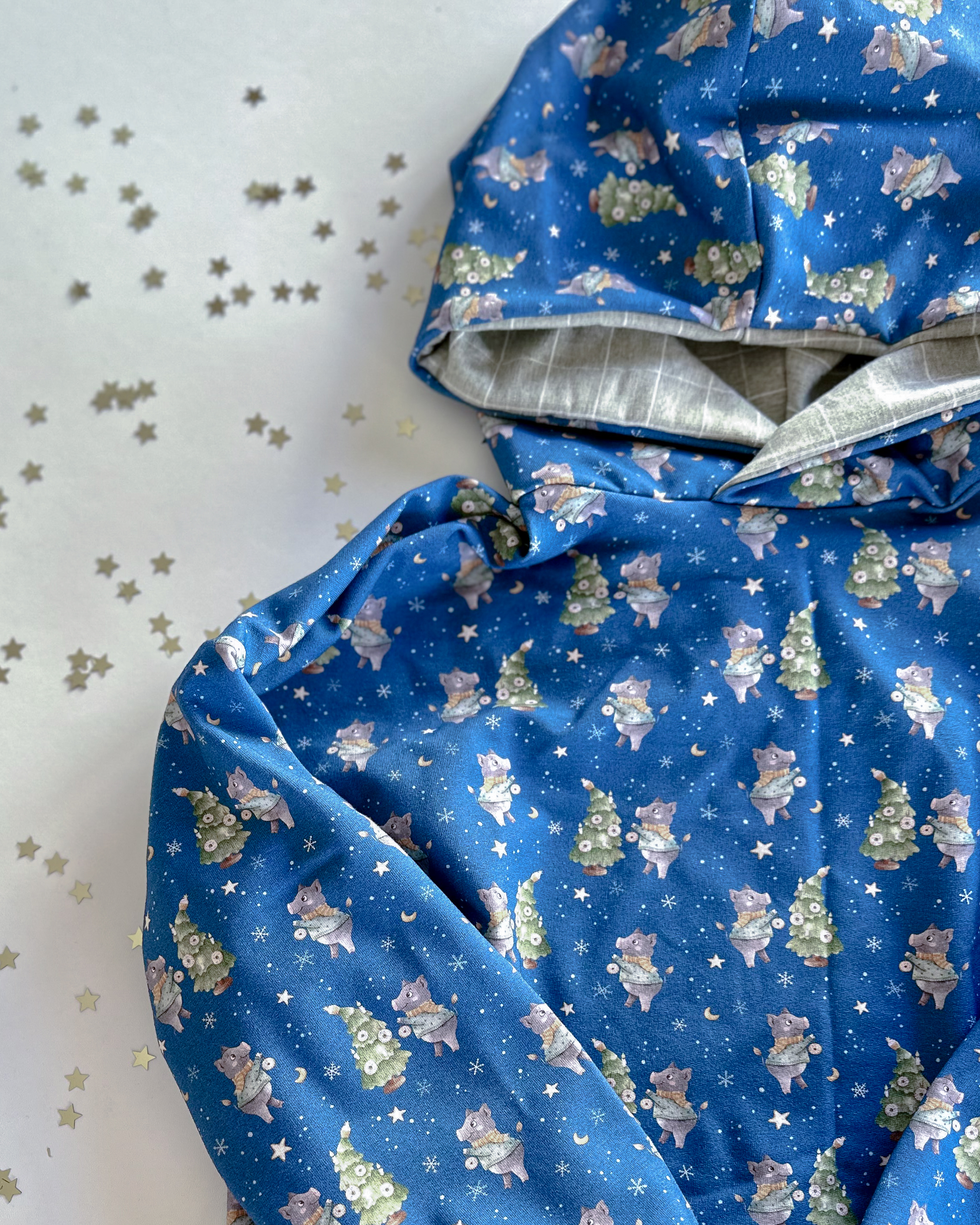 Organic Fabric - Merry Christmas Tree white