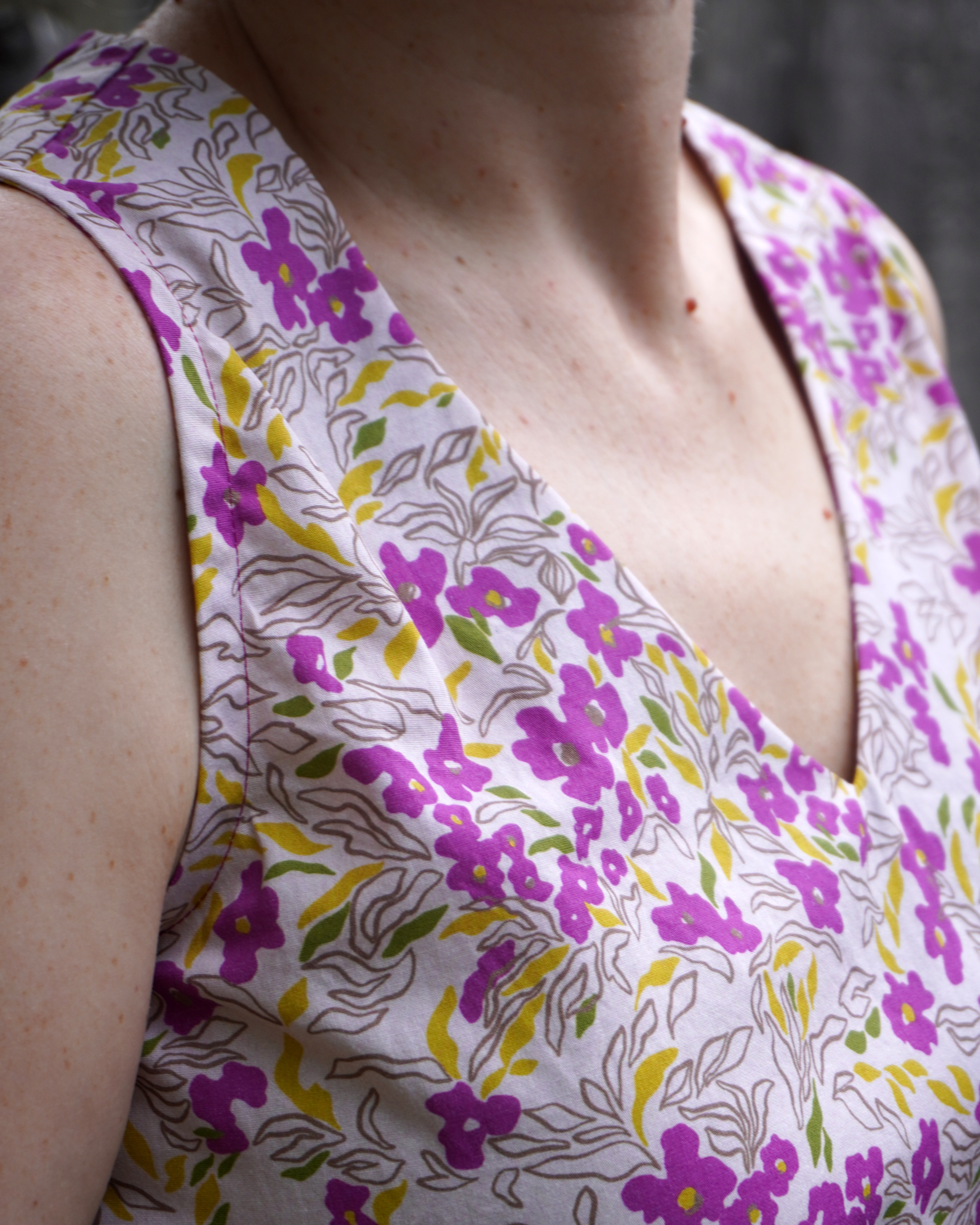 Organic fabric - Meadow Fleur violett