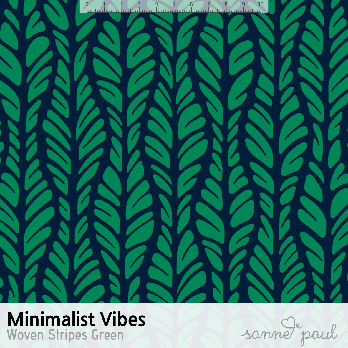 Bio Stoff - Minimalist Vibes Woven Stripes Green von Sanne Paul in grün