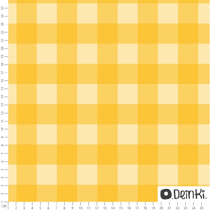 Bio Stoff  -  Osterkaro Breit  - Deinki, Kariert, gelb