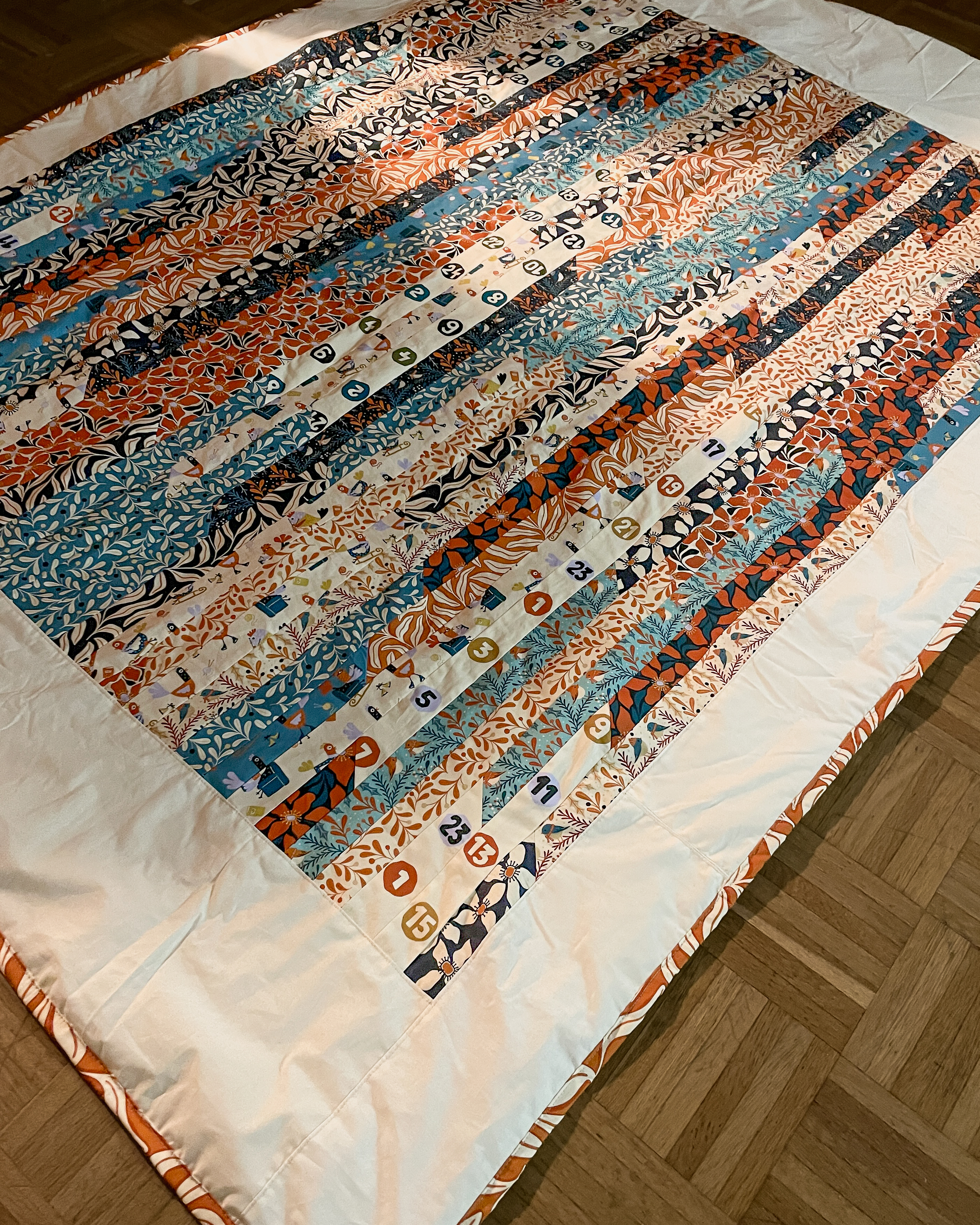 Bio Stoff - 1m Panel Wohlfühlwinter Quilt und Kalender