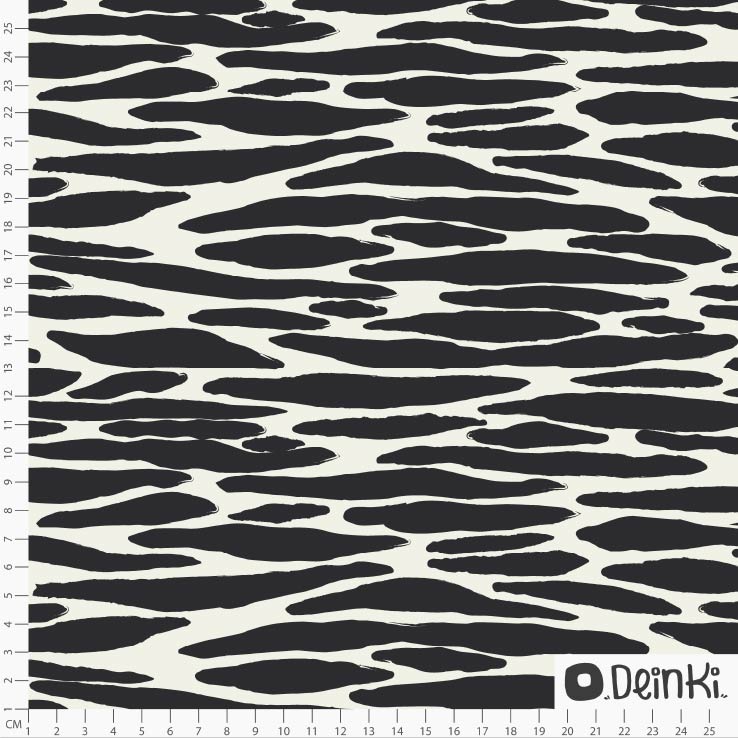 Bio Stoff - Zebrastreifen Schwarz von Deinki in schwarz