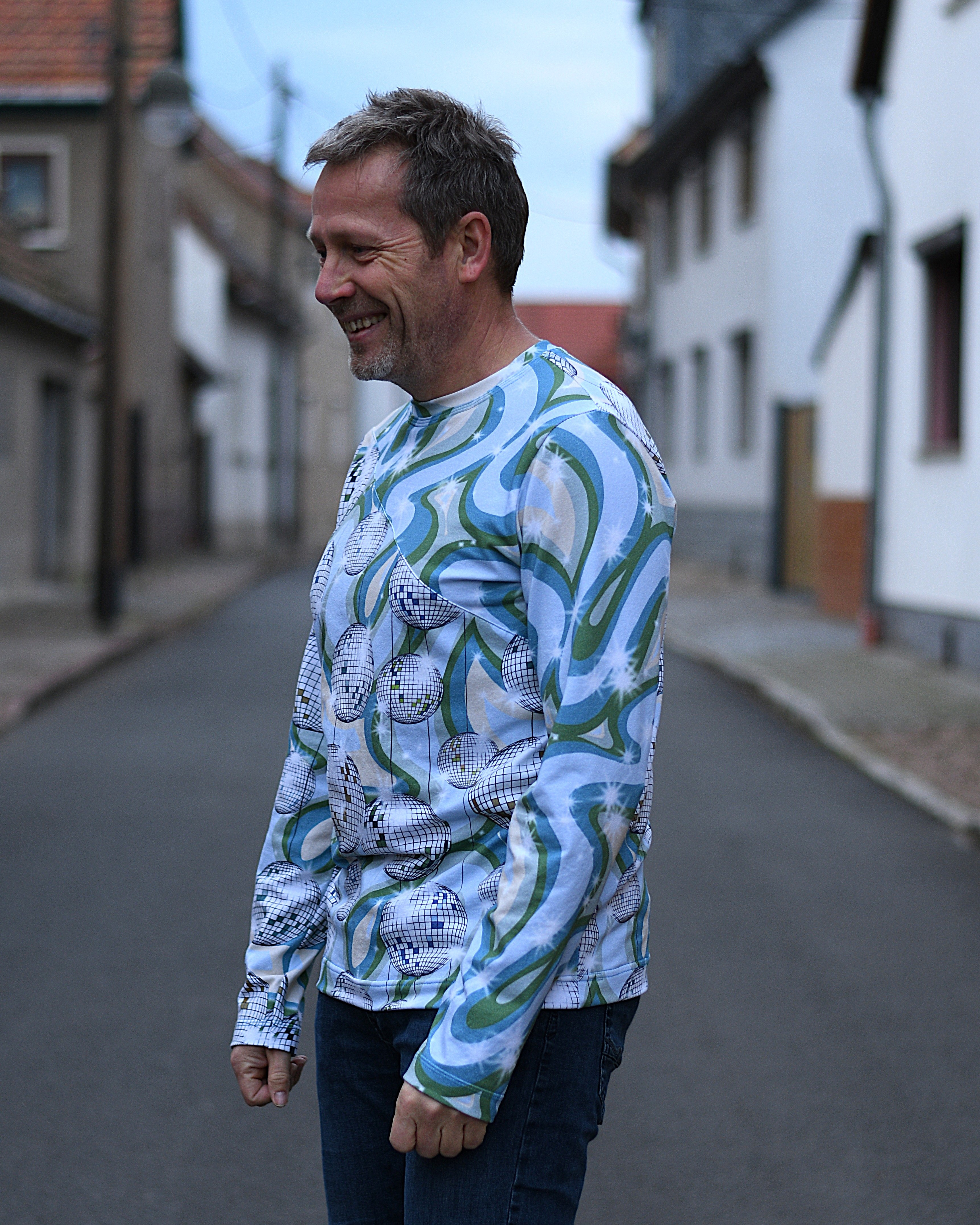 Organic Fabric - Groovy Party Pale Jade 