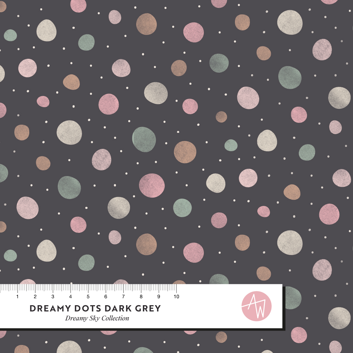 Bio Stoff  - Dreamy Dots Dusty Dark Grey - AlexandraWeise, grau, Punkte
