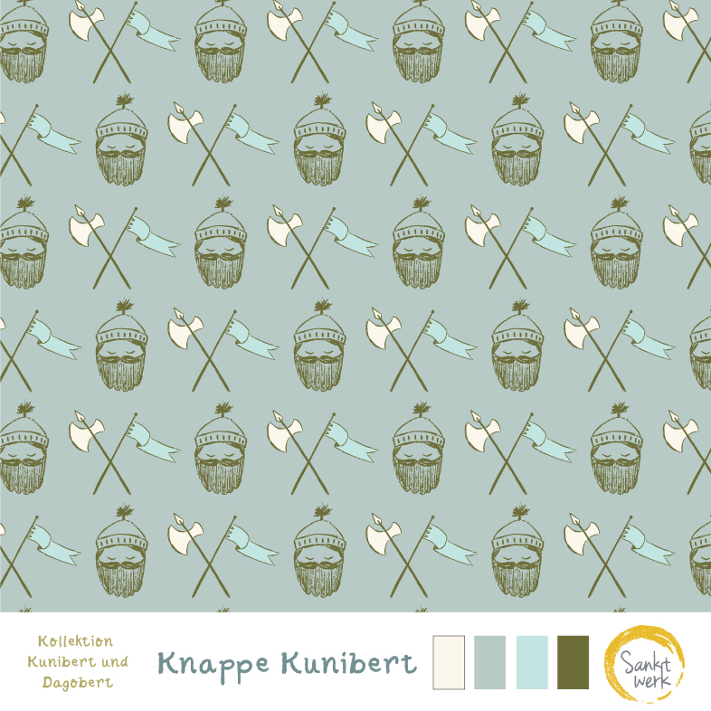 Bio Stoff  -  Knappe Kunibert  - Sanktwerk, petrol, Fantasy