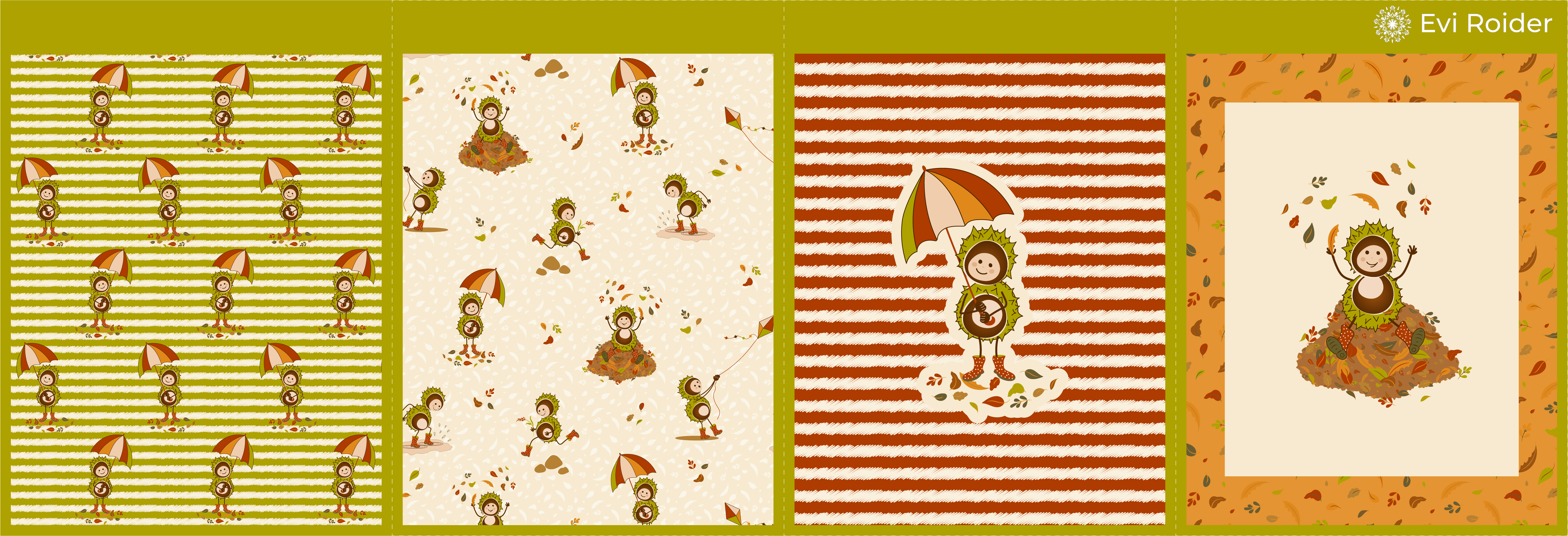 Organic Fabric - Chestnut Kids Drawstring Bag Green by Evi Roider in green