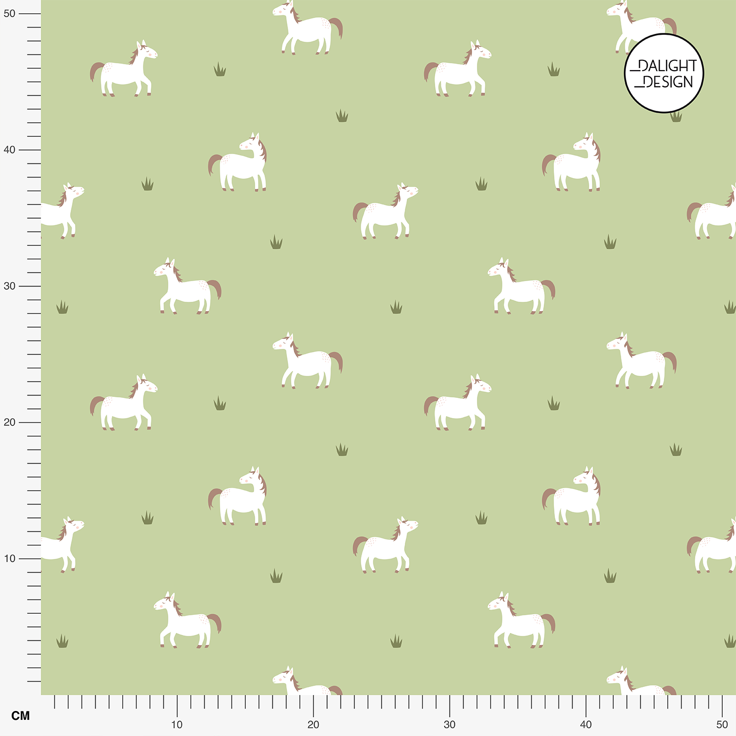 Organic fabric - Pferde im Grünen