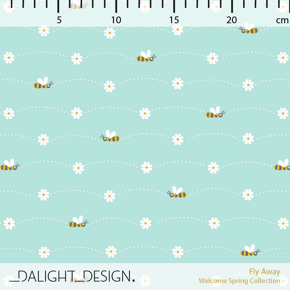 Bio Summersweat Stoff  - Fly Away - DalightDesign, mint, Floral & Blumen, Tiere Breite 150 cm
