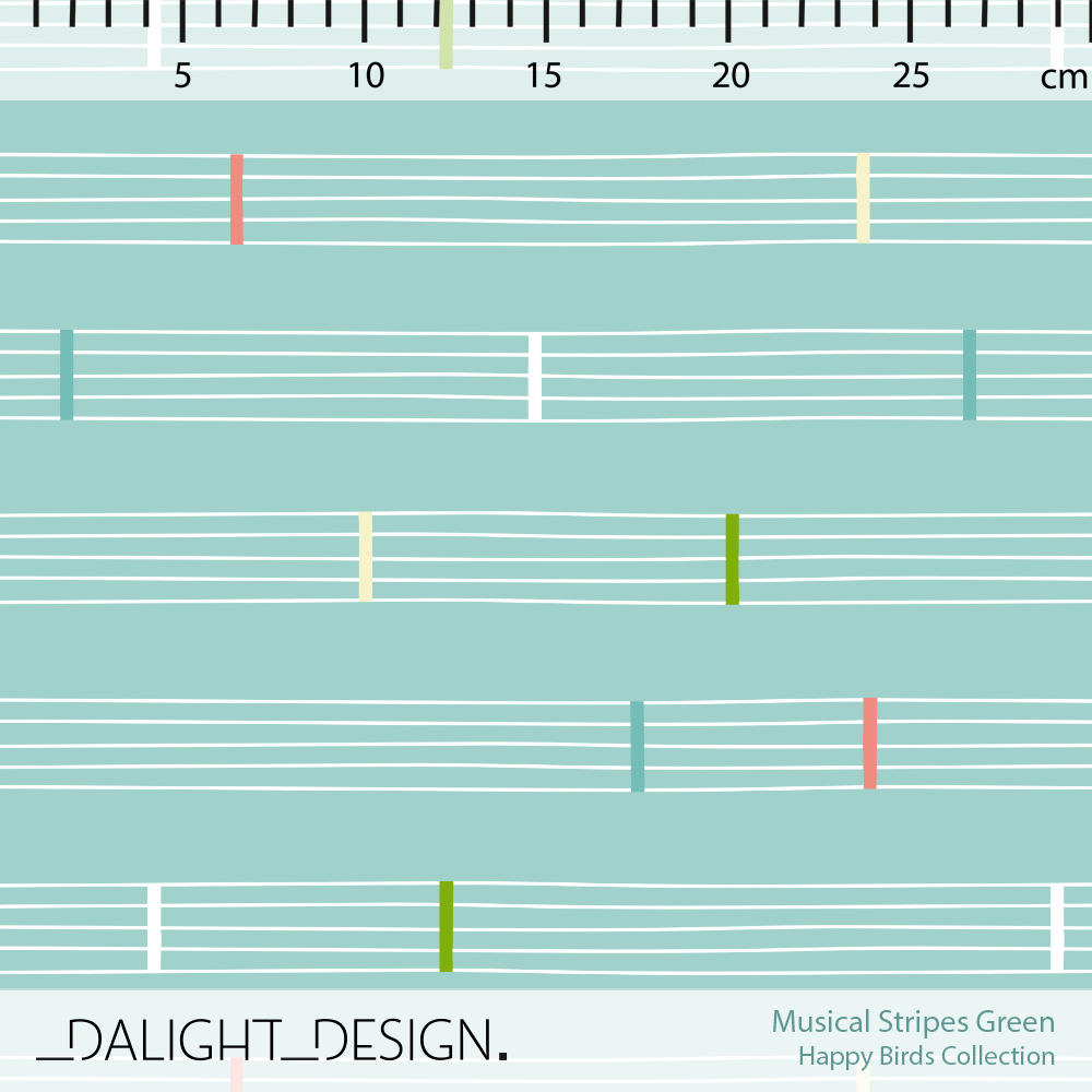 Bio Stoff - Musical Stripes Green von Dalight Design in grün