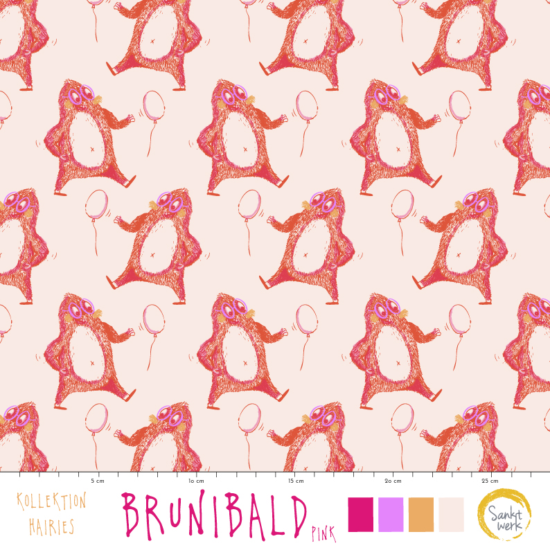Bio Stoff - Brunibald Pink von Sanktwerk in pink