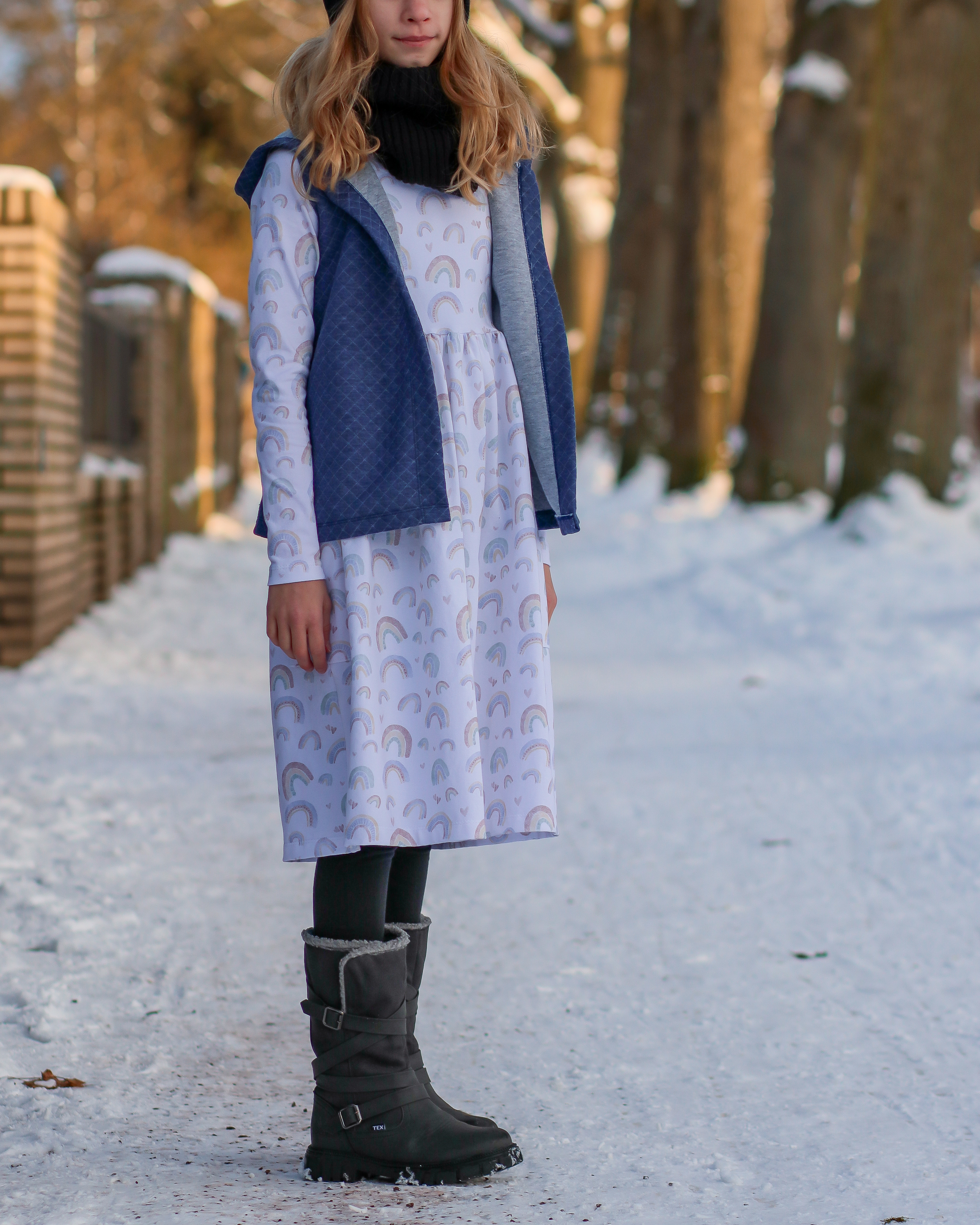 Organic fabric  - Regenbogenliebe white, small