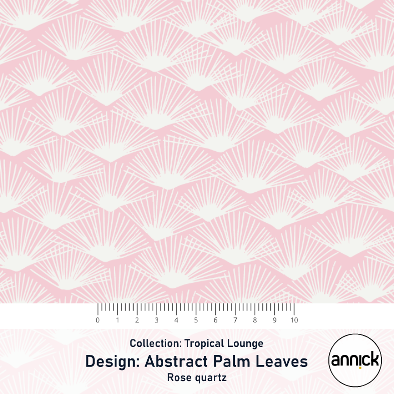 Bio Stoff  - Tropical Lounge Abstract Palm Leaves Quartz - Annick, rosa, Blätter