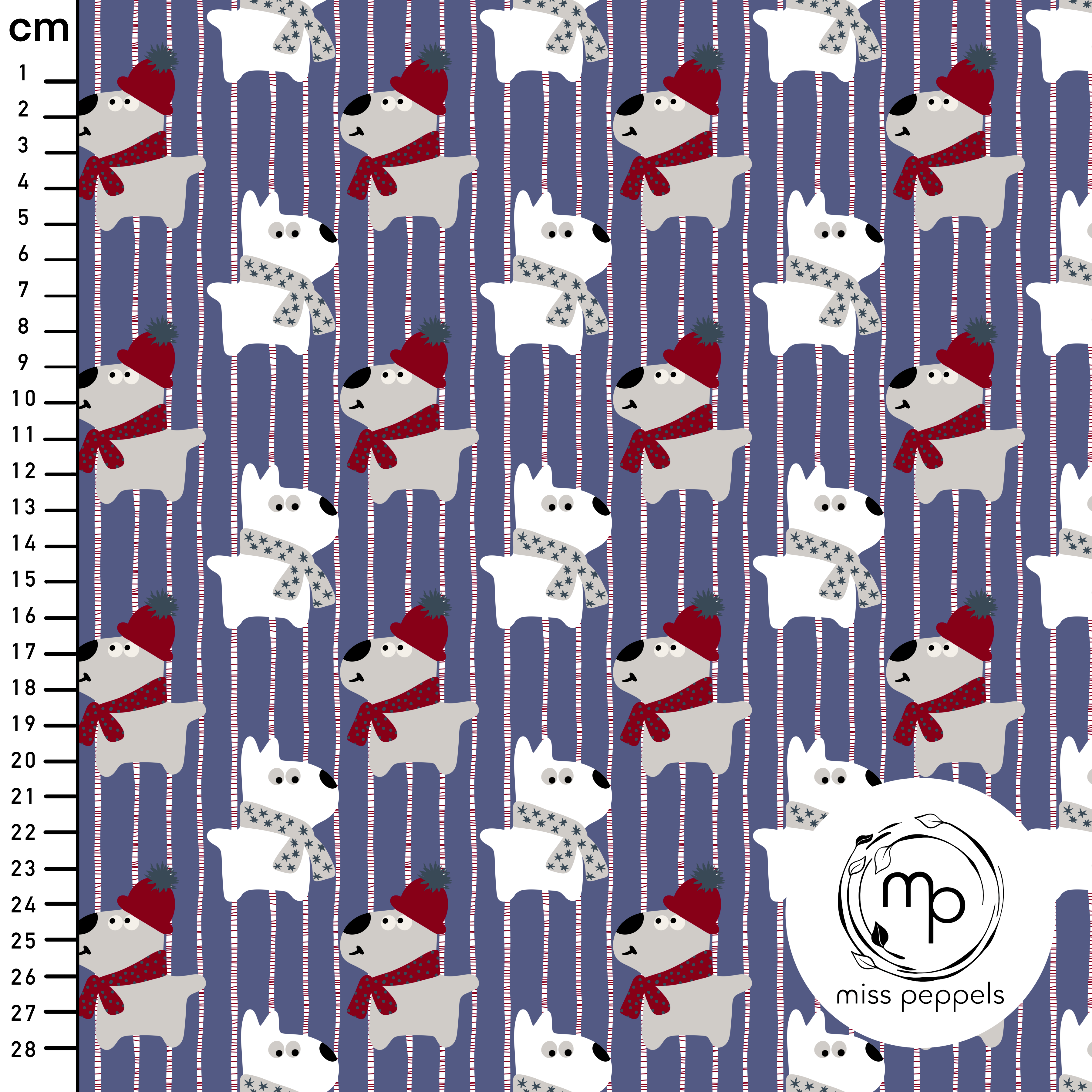 Bio Stoff - Hunde blau