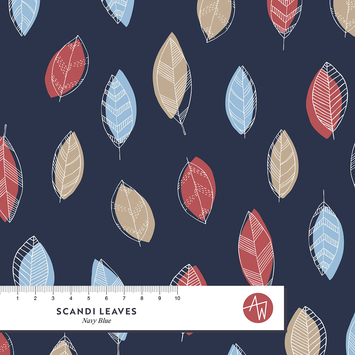 Bio Webware Stoff - Scandi Leaves Navy Blue - AlexandraWeise, blau, Blätter & Ranken, Herbst, 100% Bio-Baumwolle Bio Webware Stoff - Scandi Leaves Navy Blue - AlexandraWeise, blau, Blätter & Ranken, Herbst, 100% Bio-Baumwolle