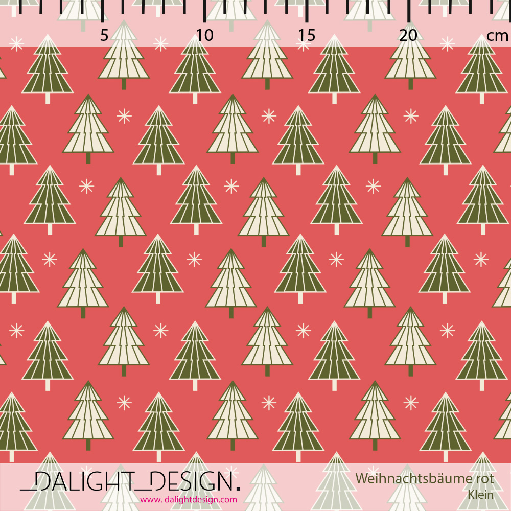 Scuba Stoff - Weihnachtsbäume rot klein - DalightDesign, Bäume & Palmen, rot, Breite 150 cm Scuba Stoff - Weihnachtsbäume rot klein - DalightDesign, Bäume & Palmen, rot, Breite 150 cm