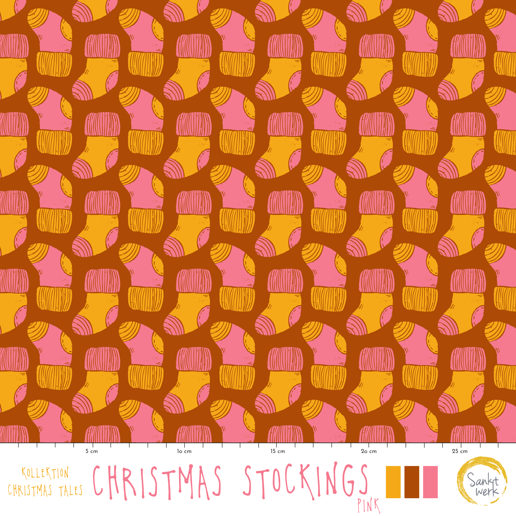 Bio Fabric - Christmas Stockings pink