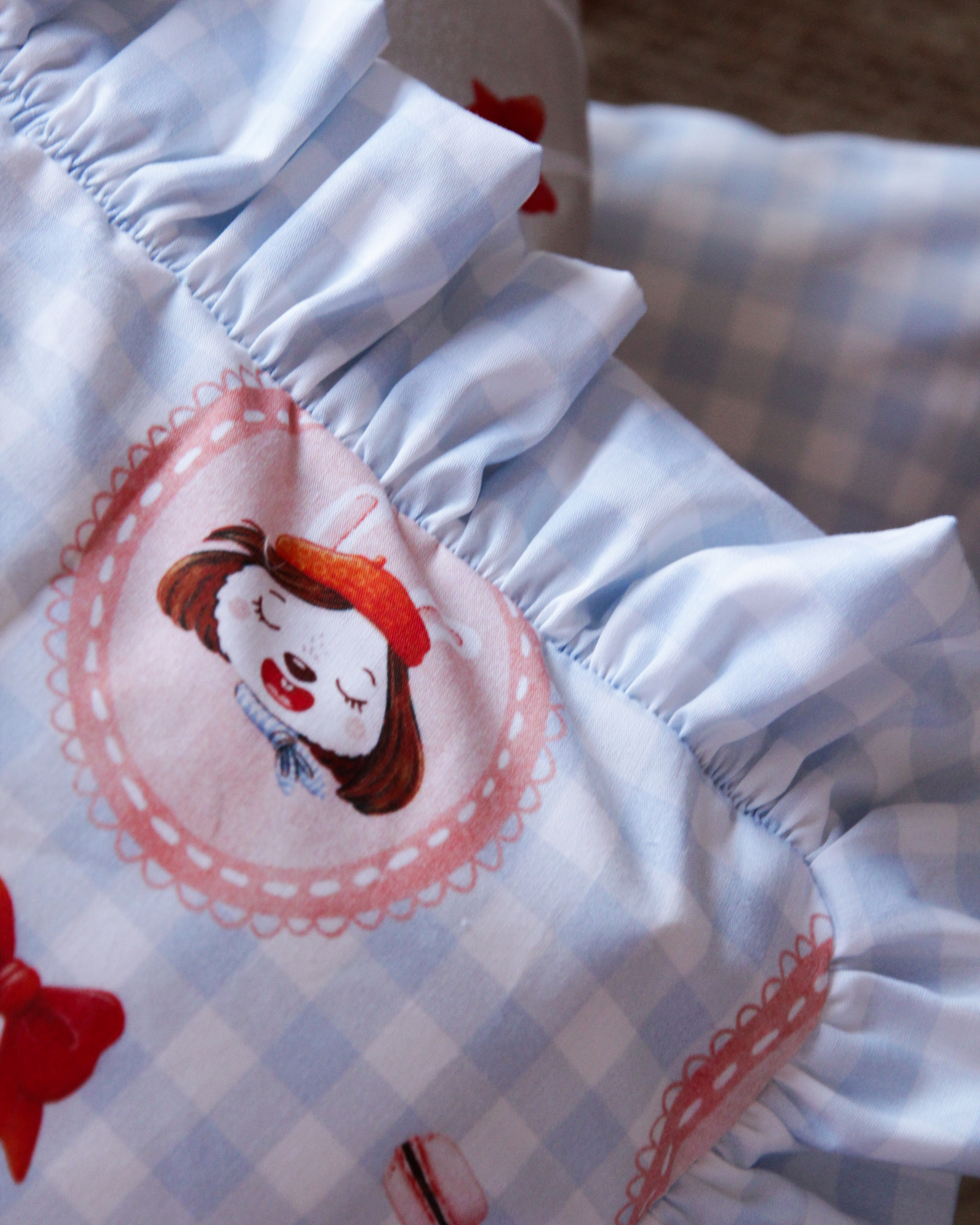 Organic Fabric  - Süße Abenteuer Vignette light blue