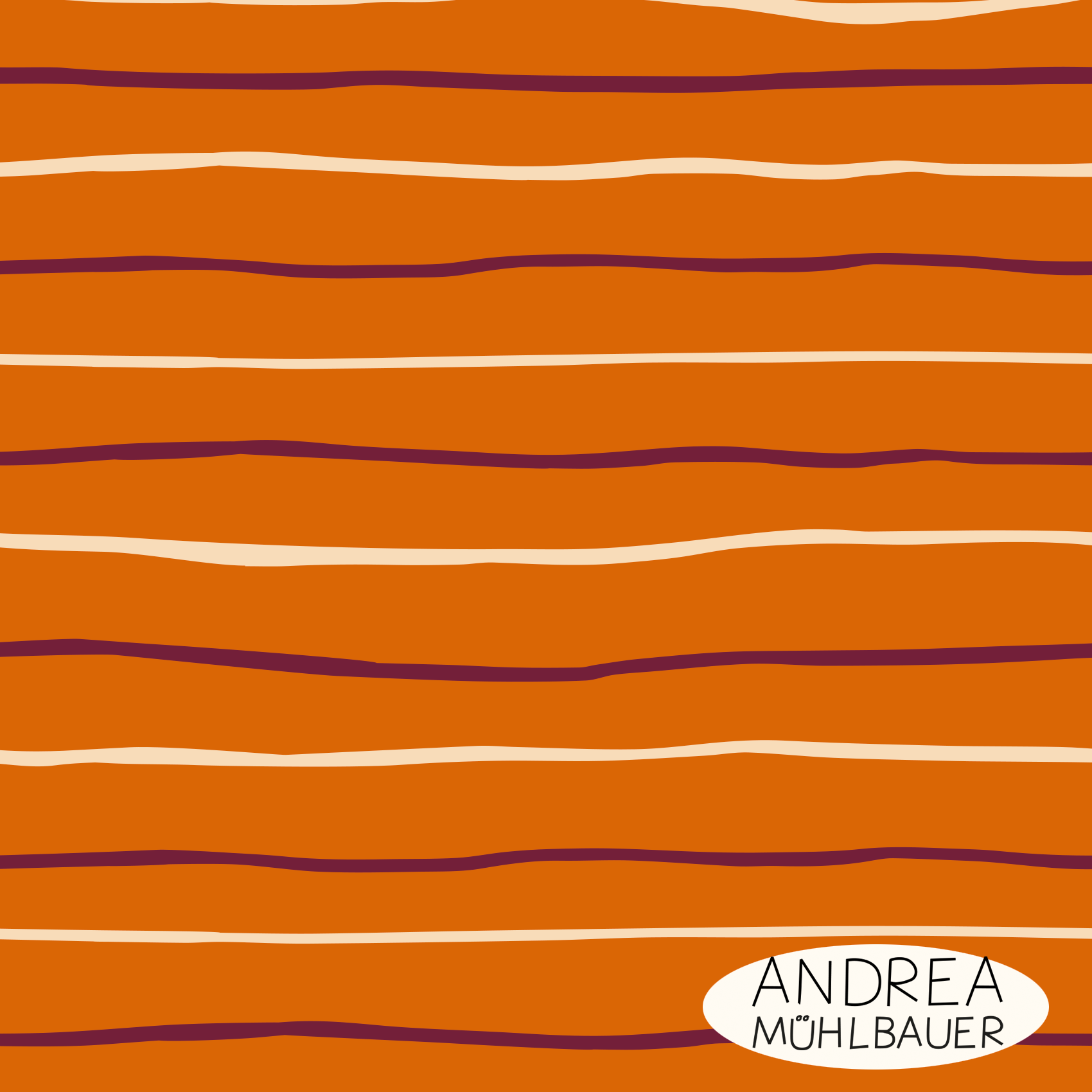 Bio Stoff - Handgezeichnete Streifen Orange von Andrea Muehlbauer in orange