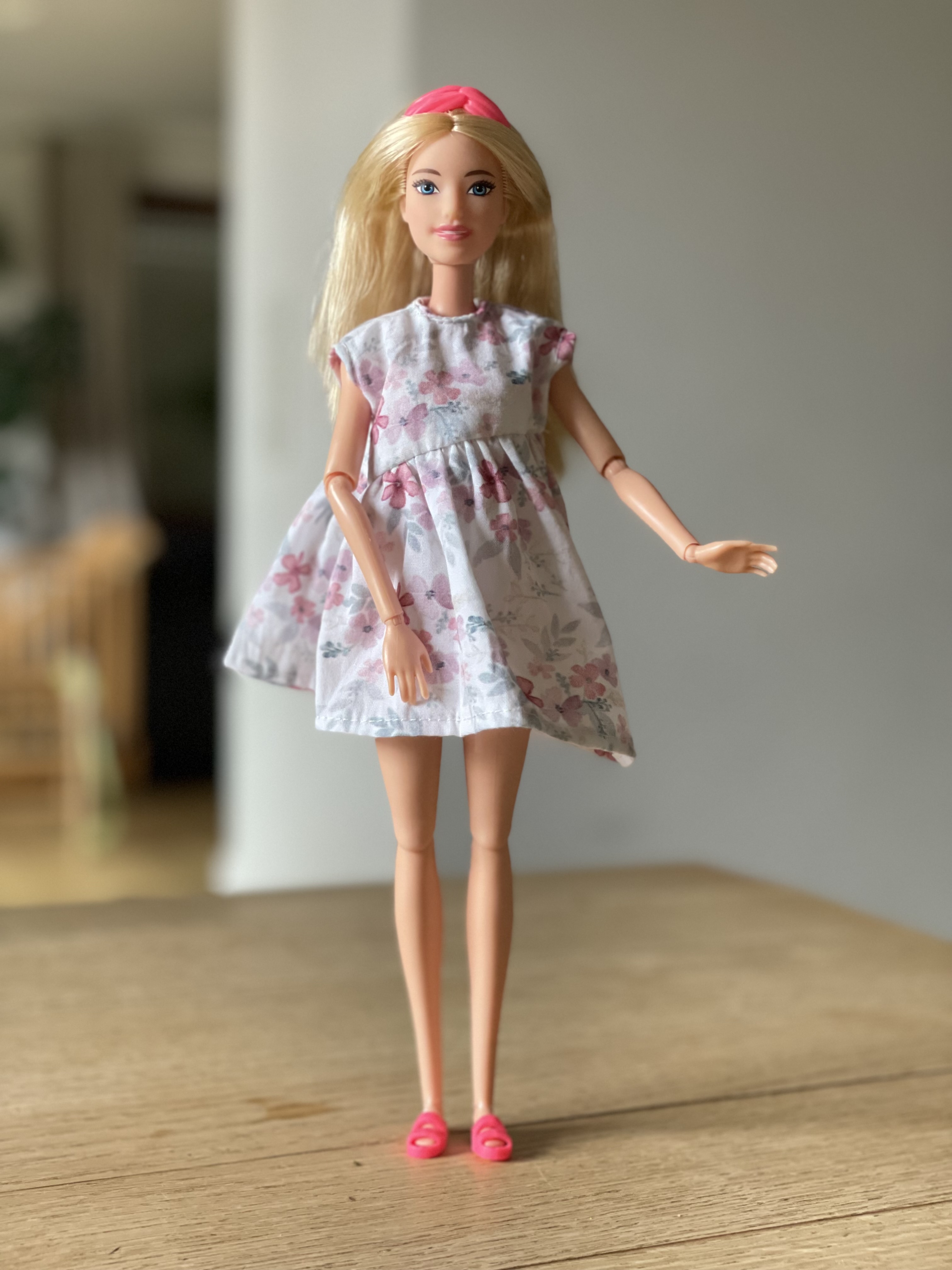 Organic Fabric  - Flowers puple, small 