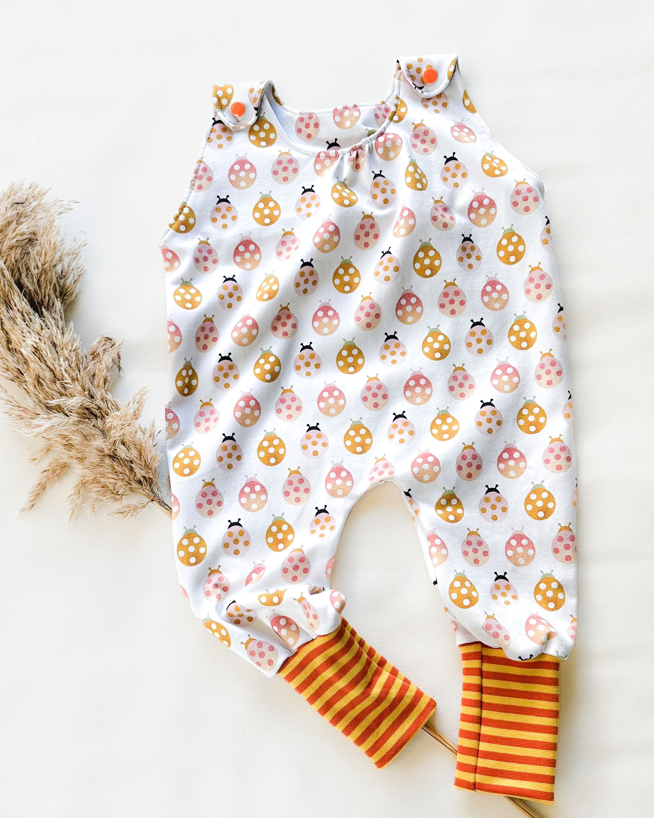 Bio Stoff  - Marienkäfer blau