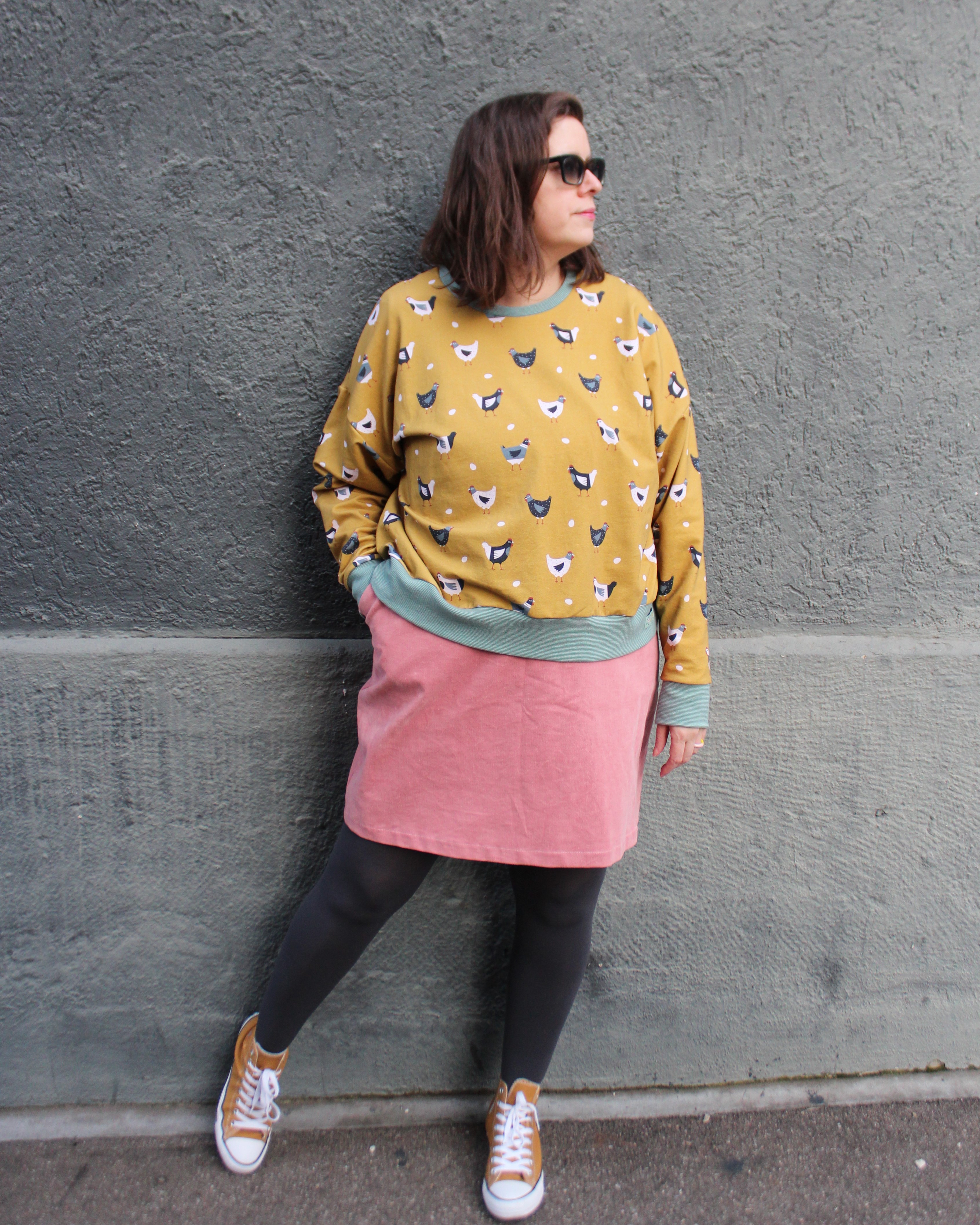 Organic fabric  -  Hühnerhof mustard