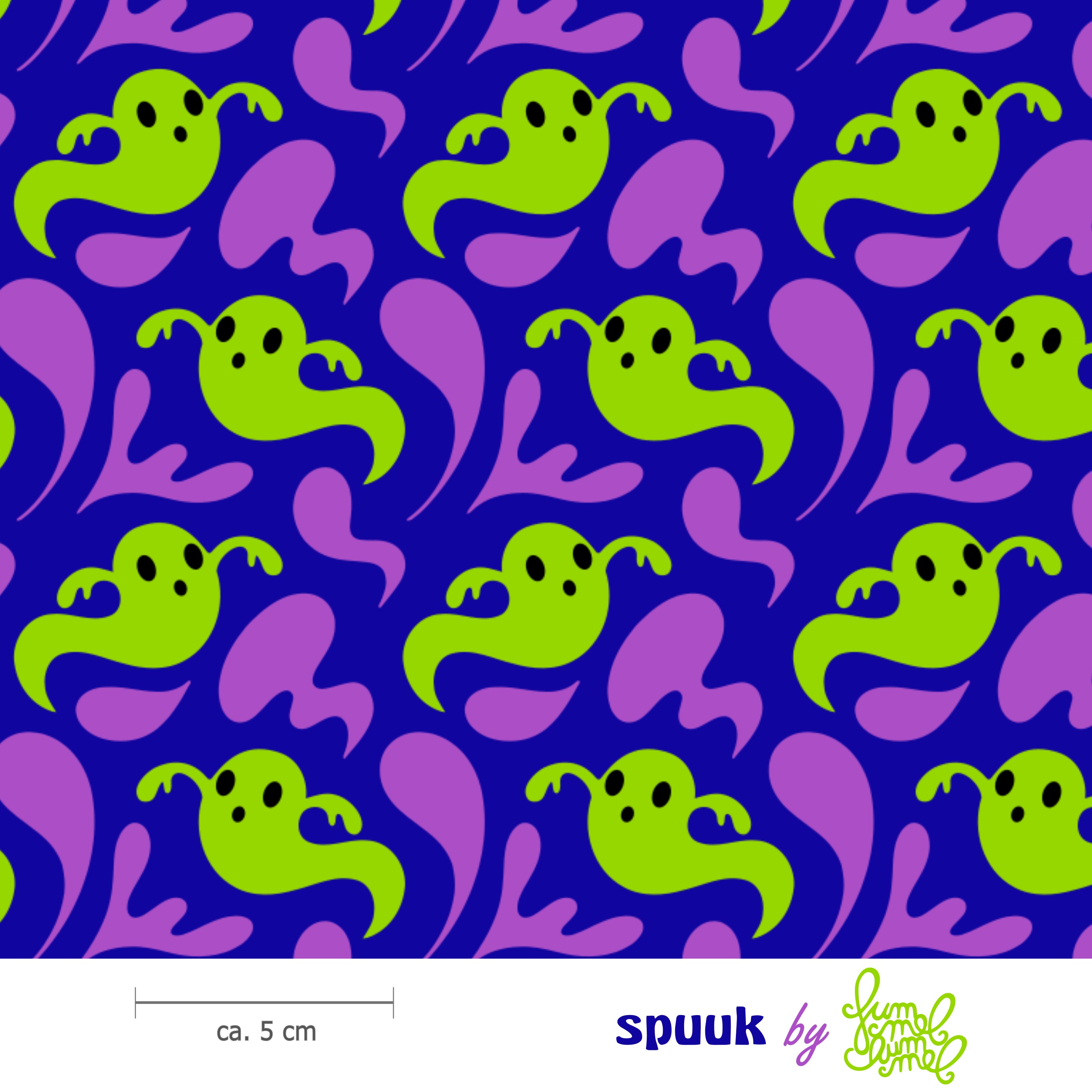 Bio Webware Stoff  - Spuuk Jeans - Fummelhummel, Halloween, blau, 100% Bio-Baumwolle