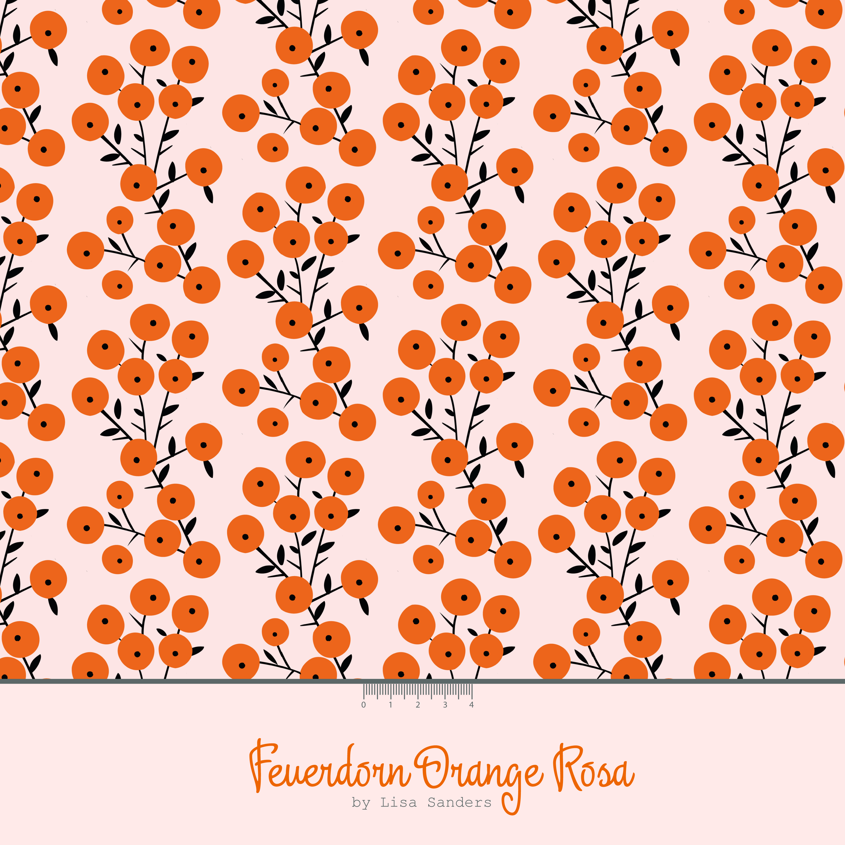 Bio Webware Stoff - Feuerdorn - LisaSanders, Natur, orange, rosa, Herbst, 100% Bio-Baumwolle Bio Webware Stoff - Feuerdorn - LisaSanders, Natur, orange, rosa, Herbst, 100% Bio-Baumwolle
