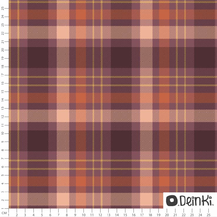 Organic Fabric - Tartan Violet by Deinki in purple