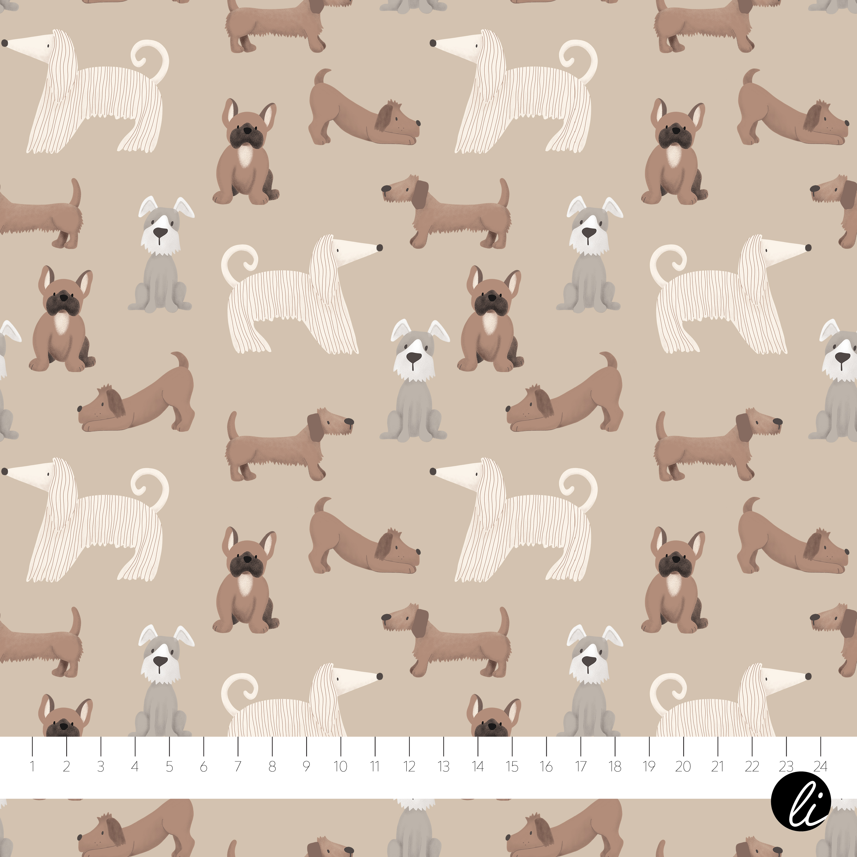 Bio Fabric - Furry Friends Beige by Andrea Liesert in beige