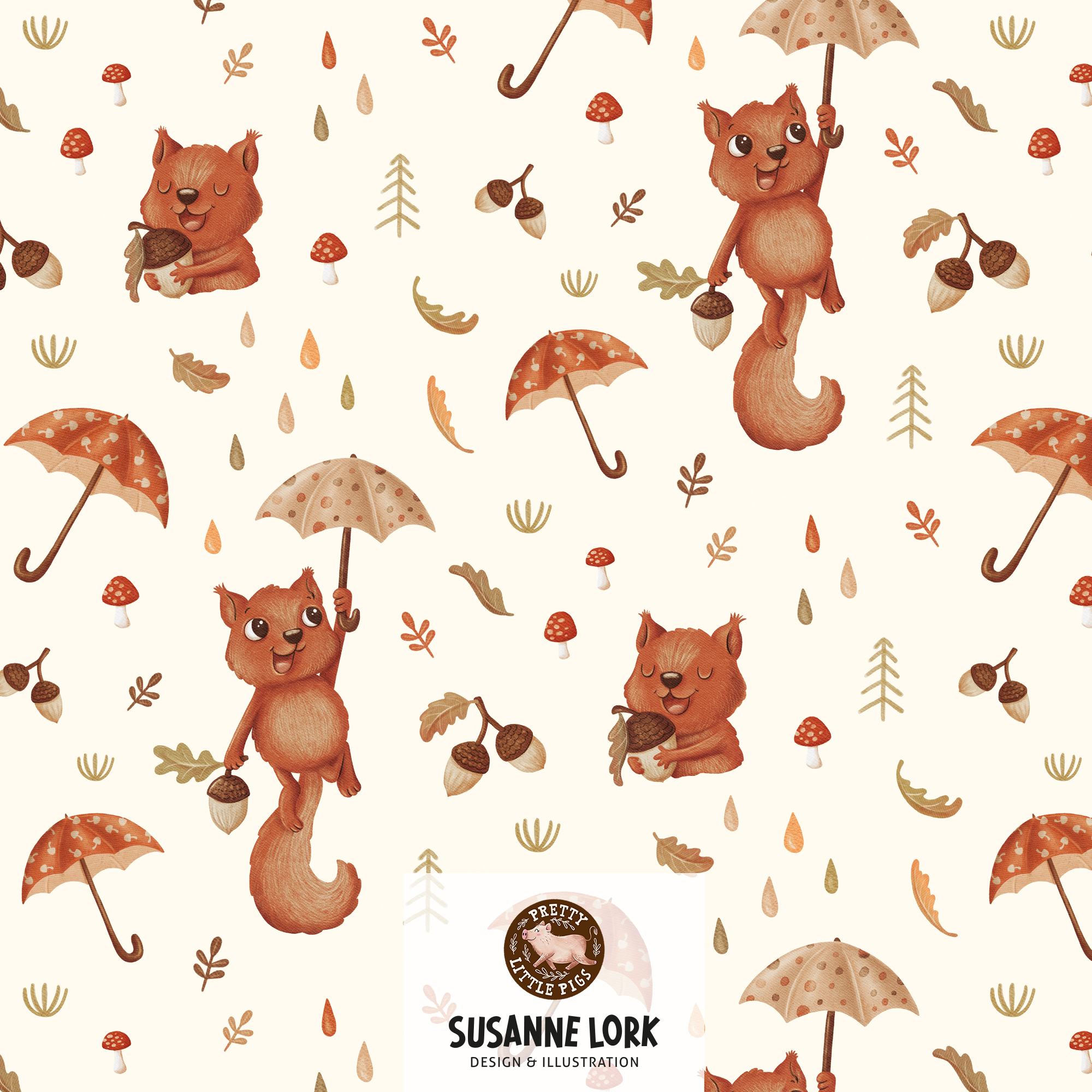 Bio Webware Stoff - Autumn Day Kombi Lemonade - PrettyLittlePigs, Accessoires, creme, 100% Bio-Baumwolle Bio Webware Stoff - Autumn Day Kombi Lemonade - PrettyLittlePigs, Accessoires, creme, 100% Bio-Baumwolle