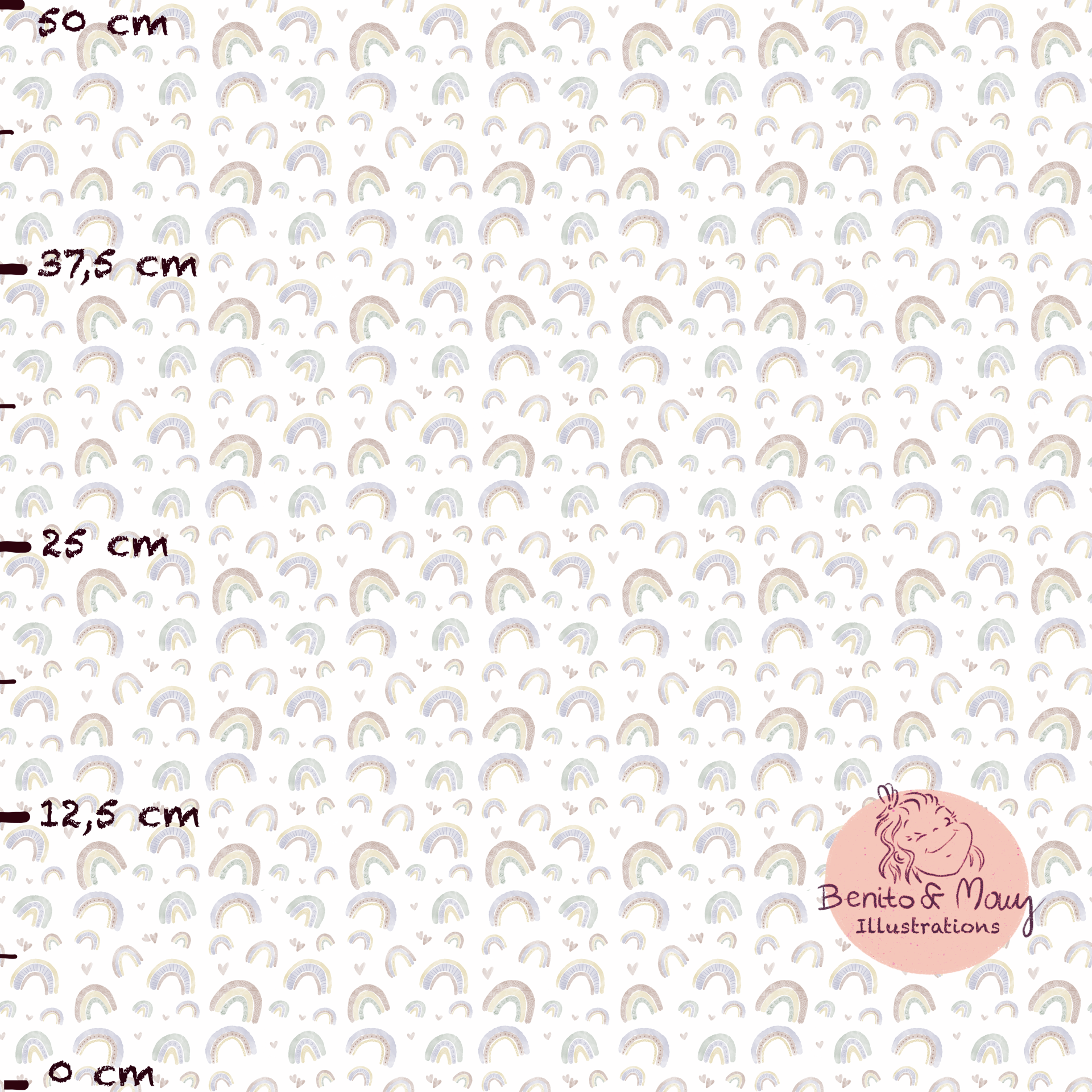 Organic fabric  - Regenbogenliebe white, mini