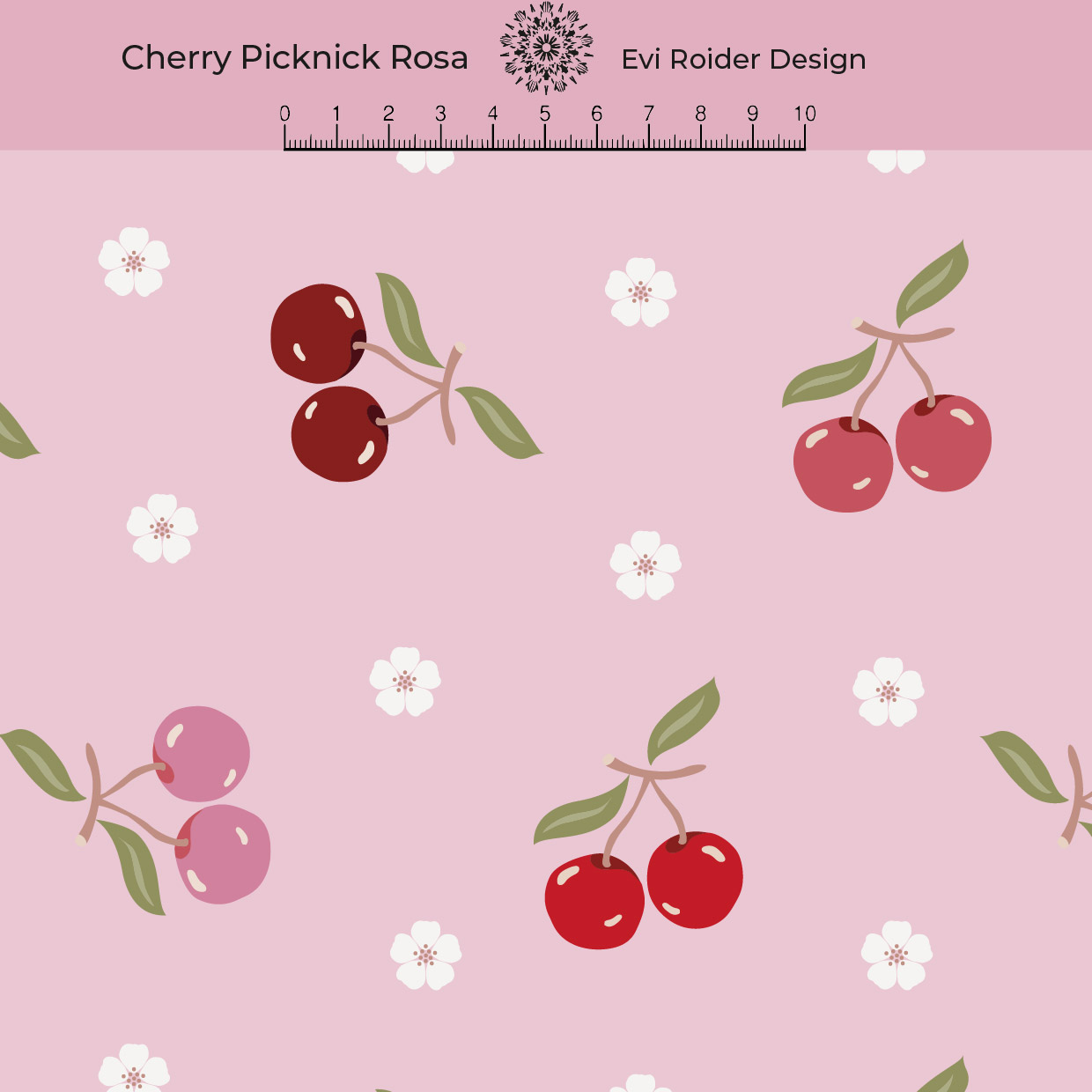 Bio Stoff - Cherry Picknick Rosa von Evi Roider in rosa