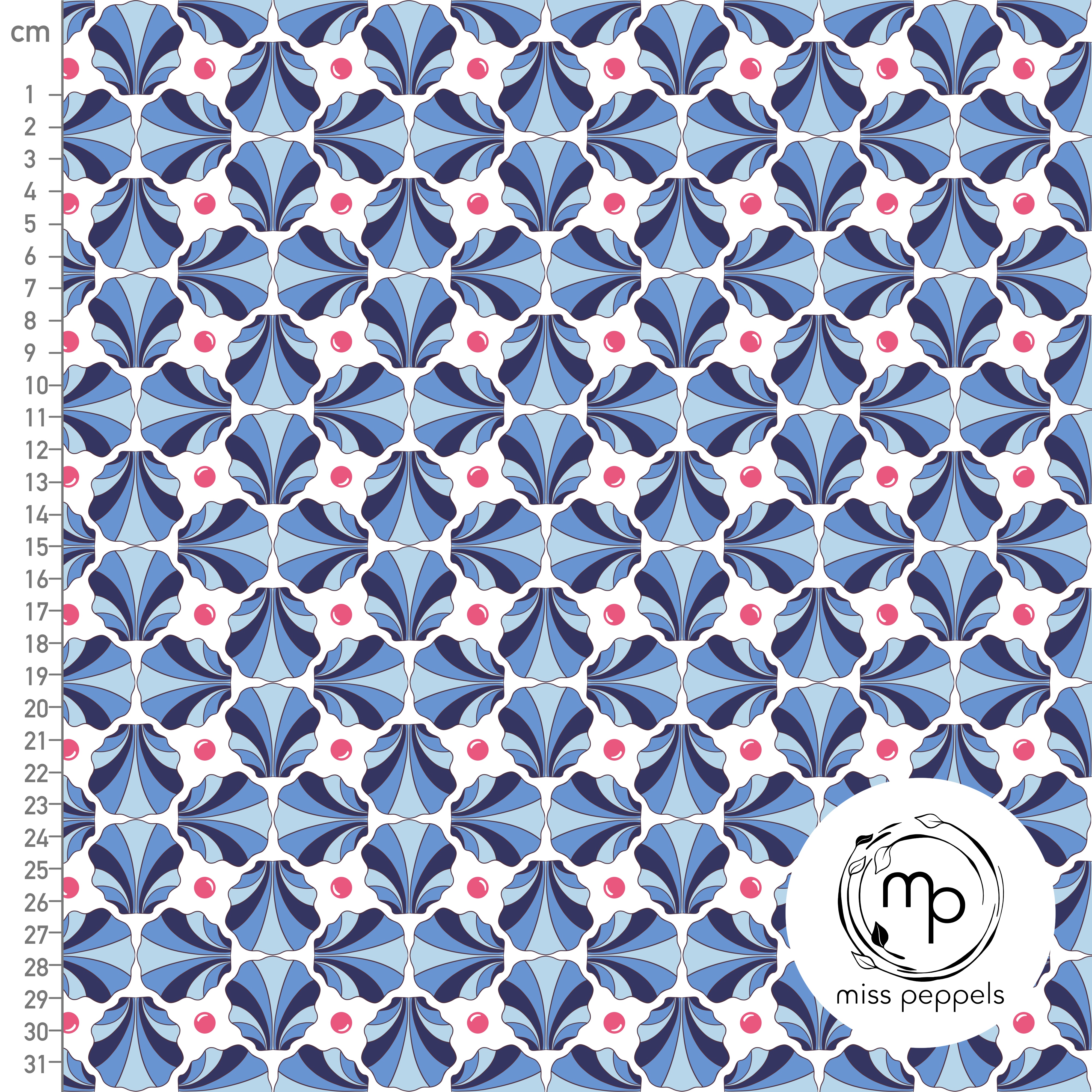 Bio Stoff  - Muscheln Blau - misspeppels, blau, Maritim