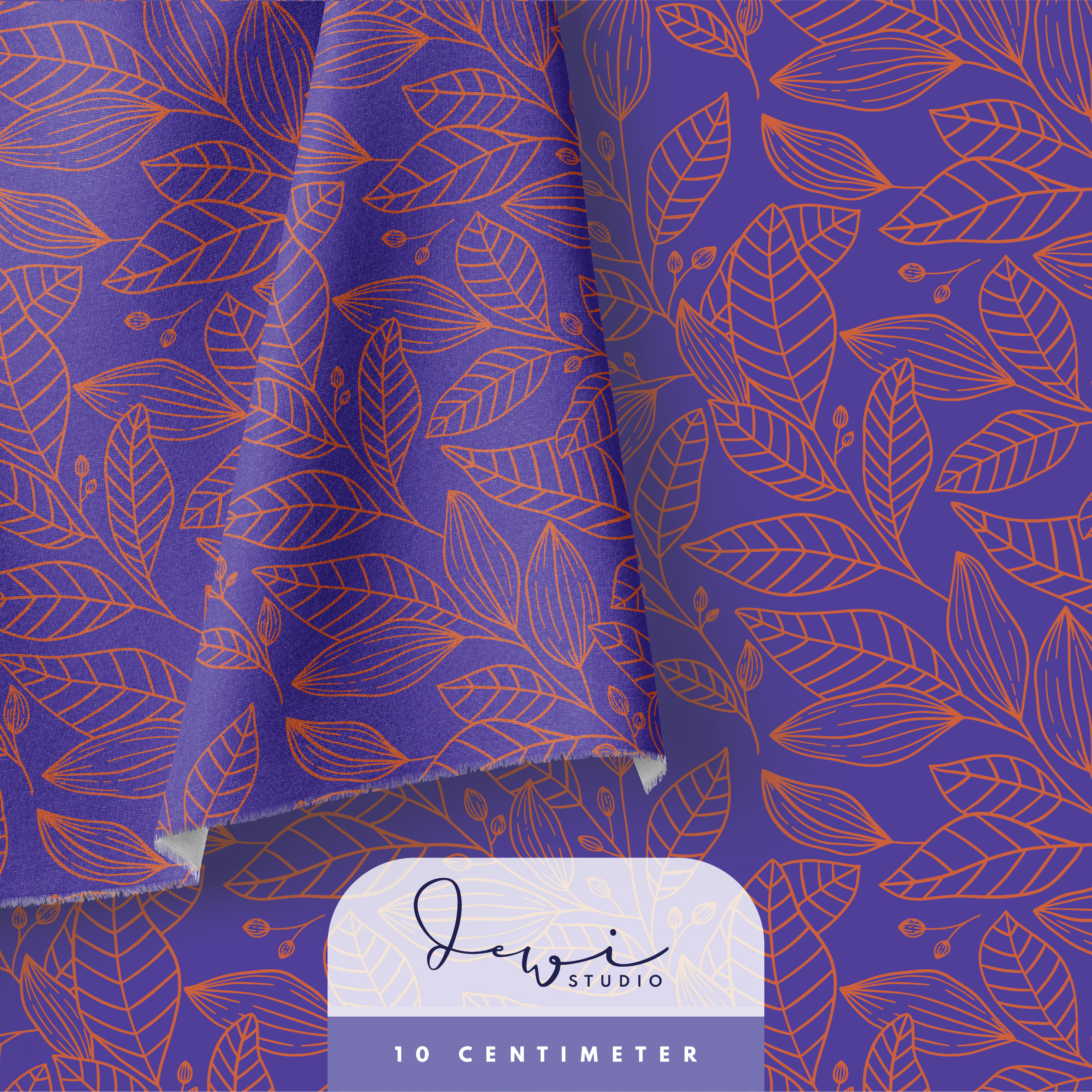 Bio Stoff - Sommerglueck Ranke Lila Orange von Dewi Studio in lila