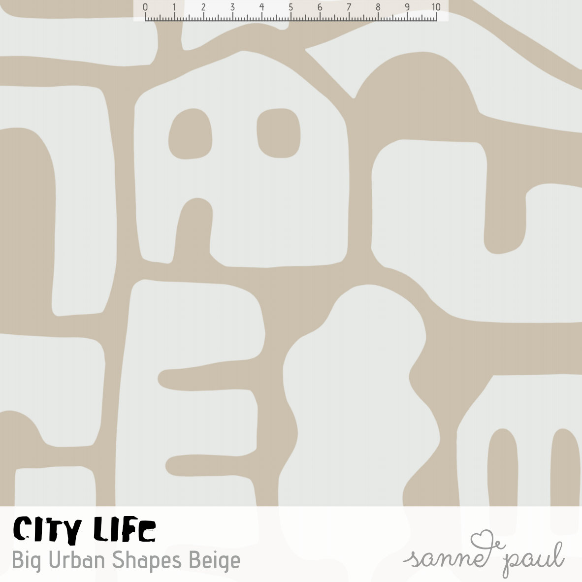Bio Summersweat Stoff - City Life Big Urban Shapes Beige - SannePaul, beige, Abstrakt, Breite 150 cm Bio Summersweat Stoff - City Life Big Urban Shapes Beige - SannePaul, beige, Abstrakt, Breite 150 cm