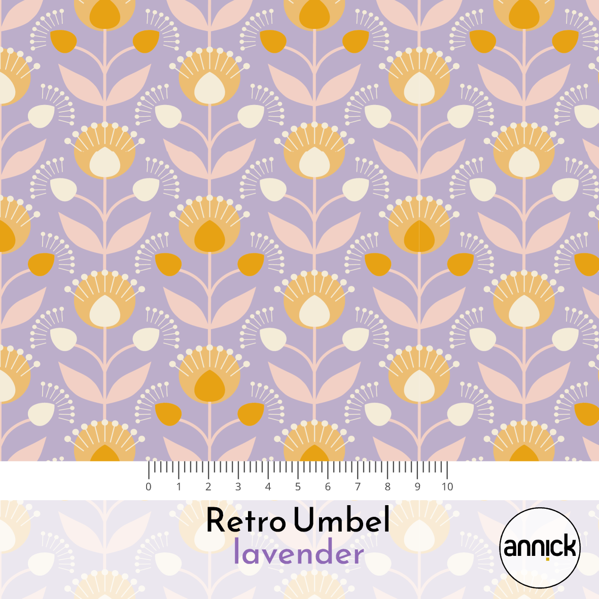 Bio Webware Stoff - Retro Umbel lavender - Annick, Floral & Blumen, lila, 100% Bio-Baumwolle Bio Webware Stoff - Retro Umbel lavender - Annick, Floral & Blumen, lila, 100% Bio-Baumwolle