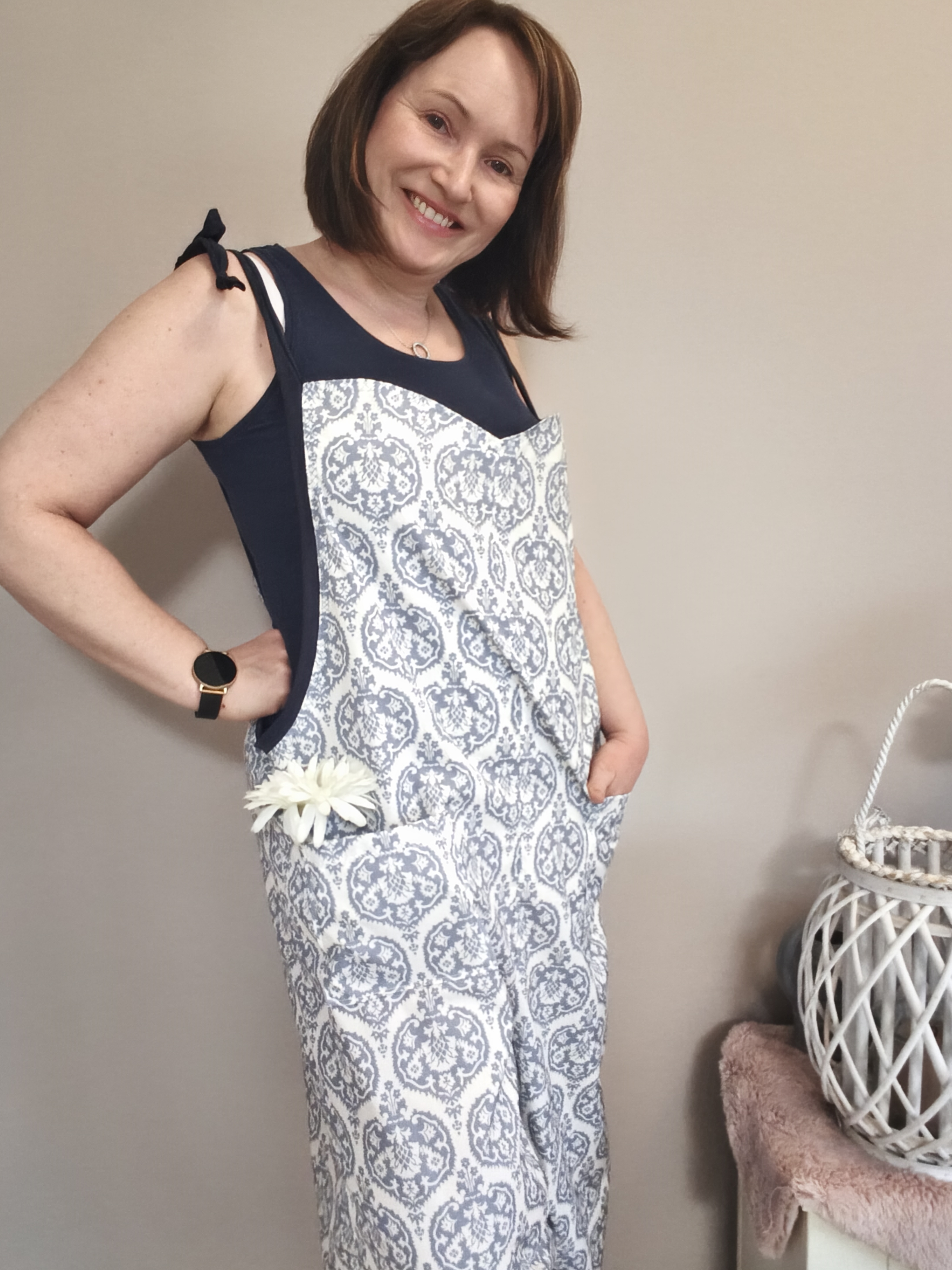 Bio Stoff  -  Botanical Cottage Renaissance Ornament blau