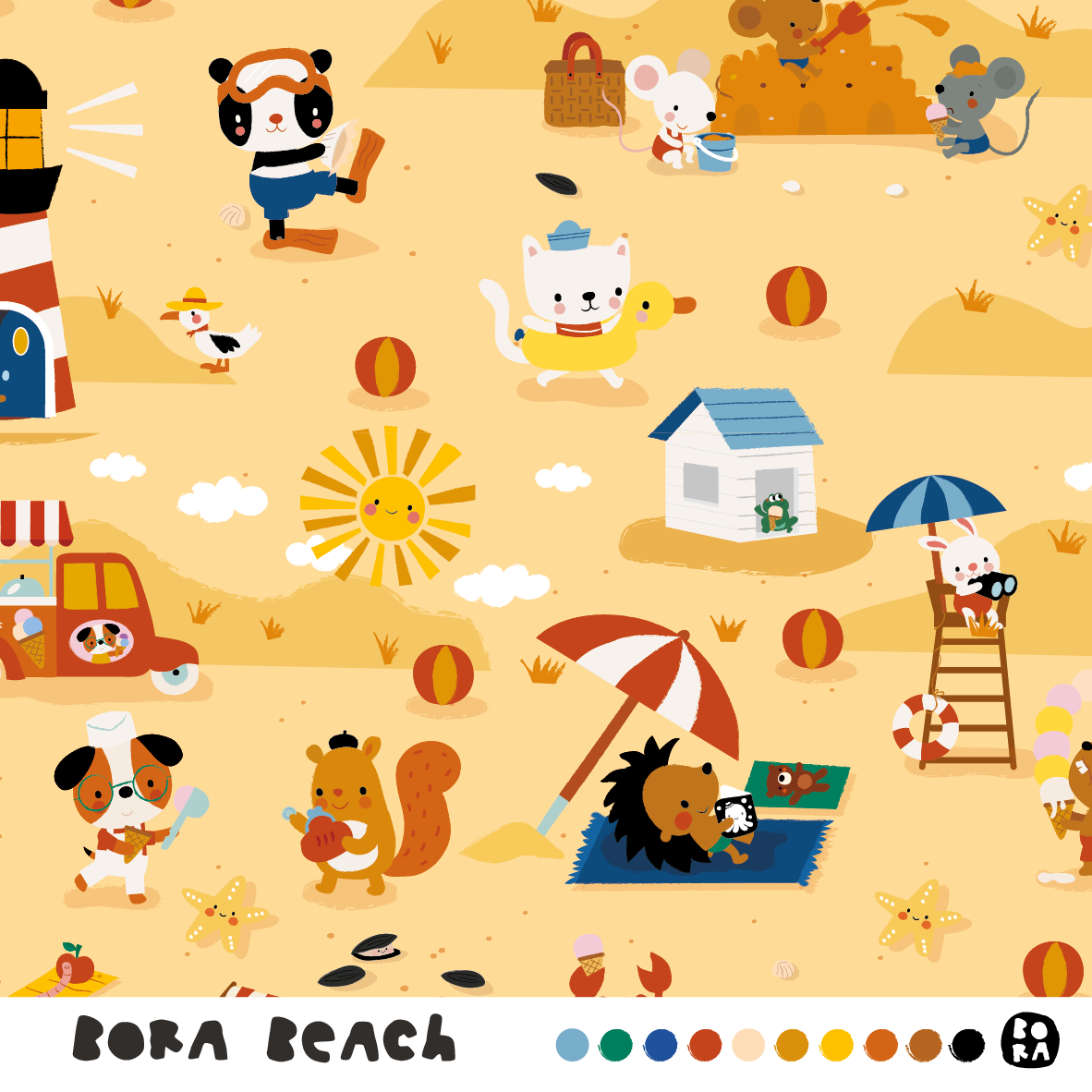 Bio Stoff  - Beach - Bora, gelb, Kinder, Urlaub