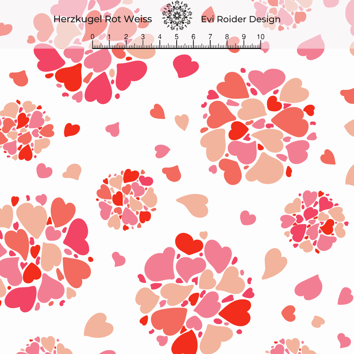 Bio Stoff - Herz Kugel rotweiß