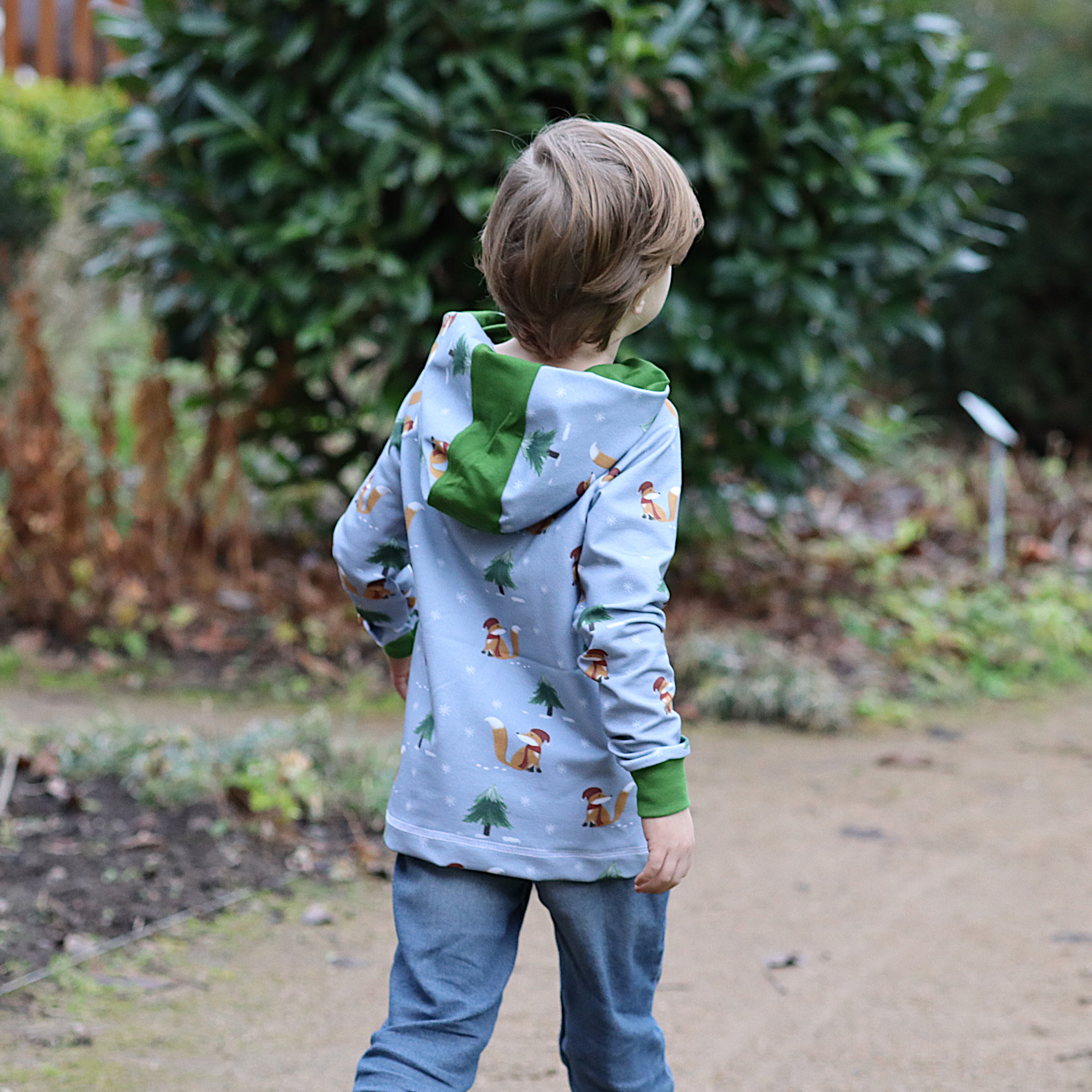 Bio Stoff - Winter Fuchs blau