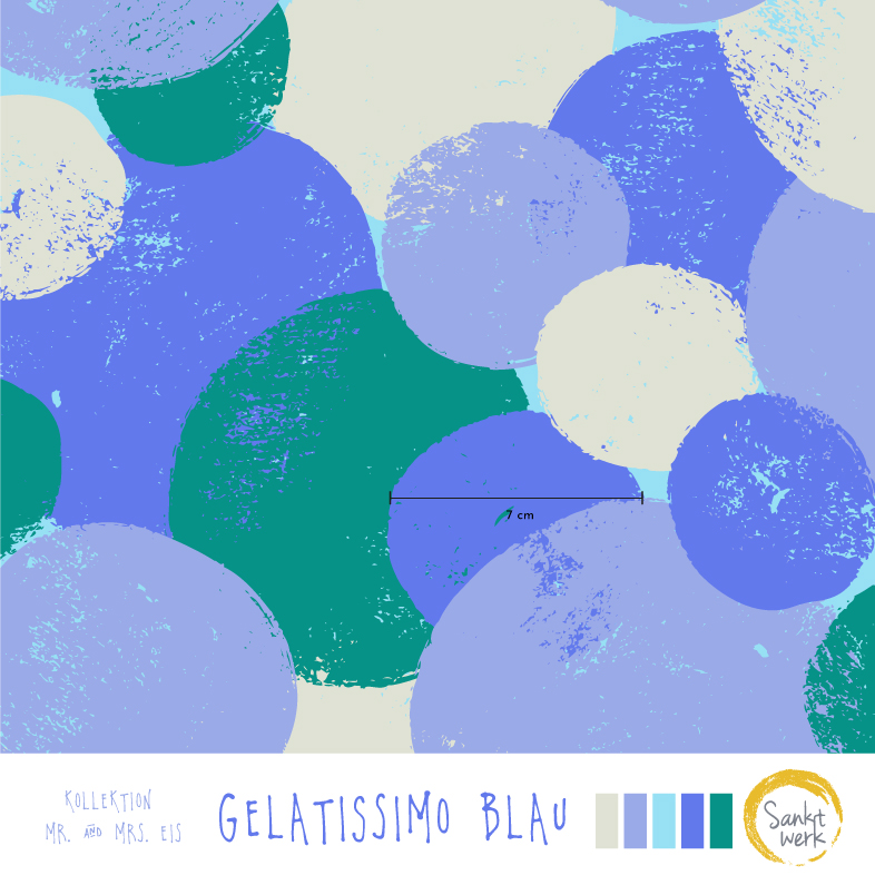Bio Stoff  -  Gelatissimo  - Sanktwerk, blau, Sommer