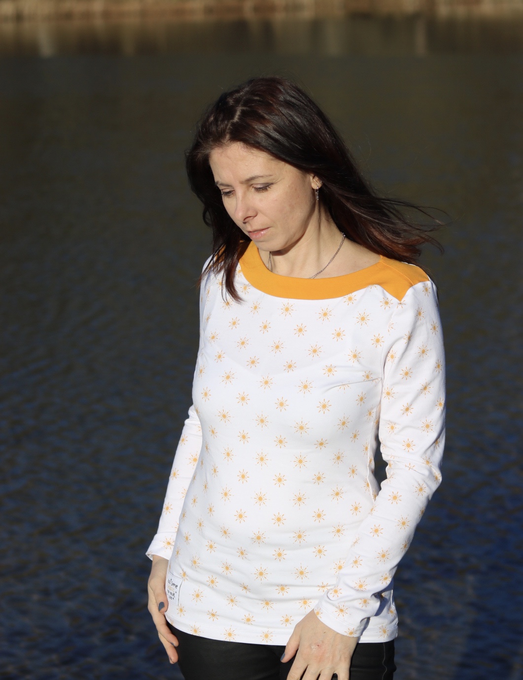 Organic fabric - Star Splatter yellow