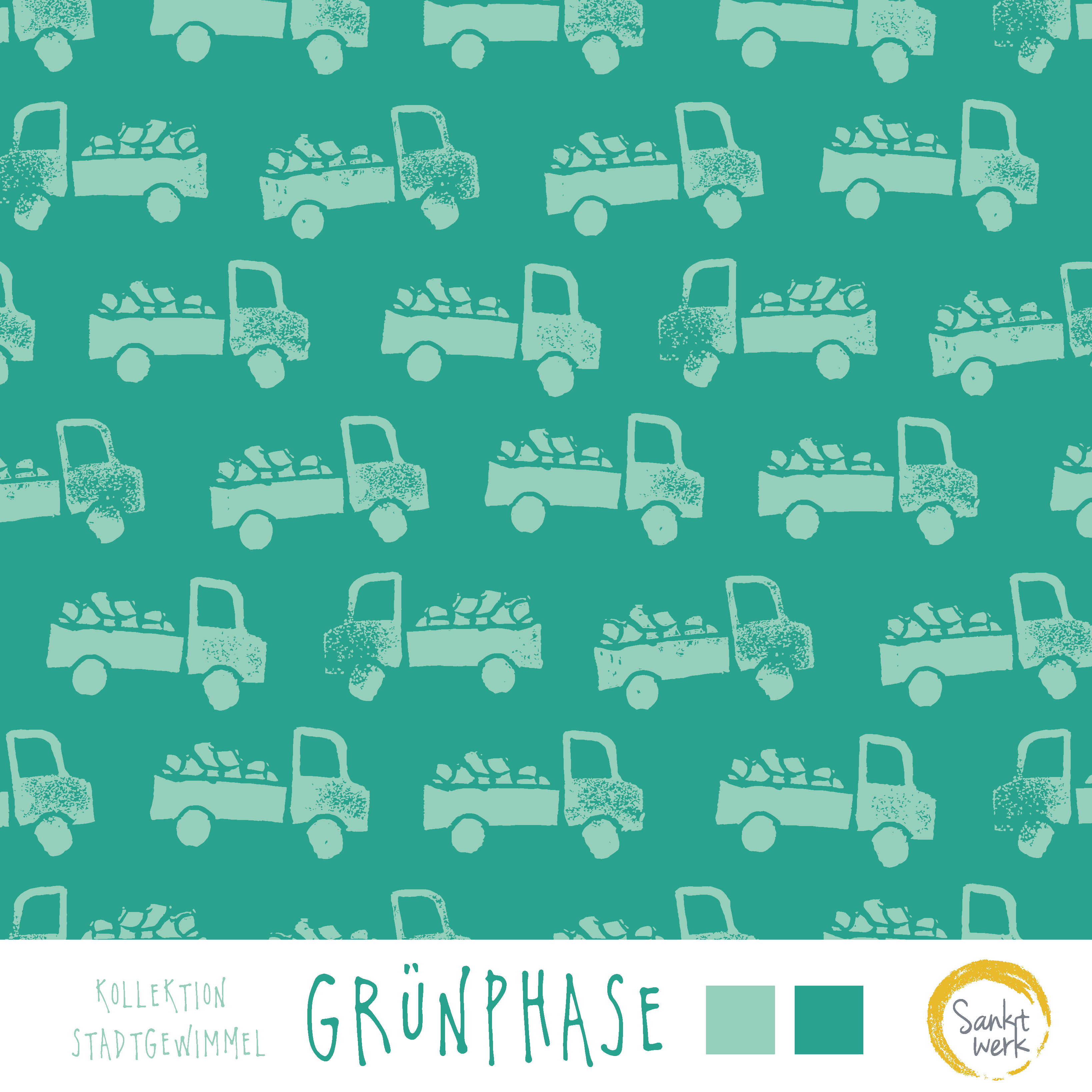 Bio Stoff  -  Grünphase  - Sanktwerk, grün, Fahrzeuge