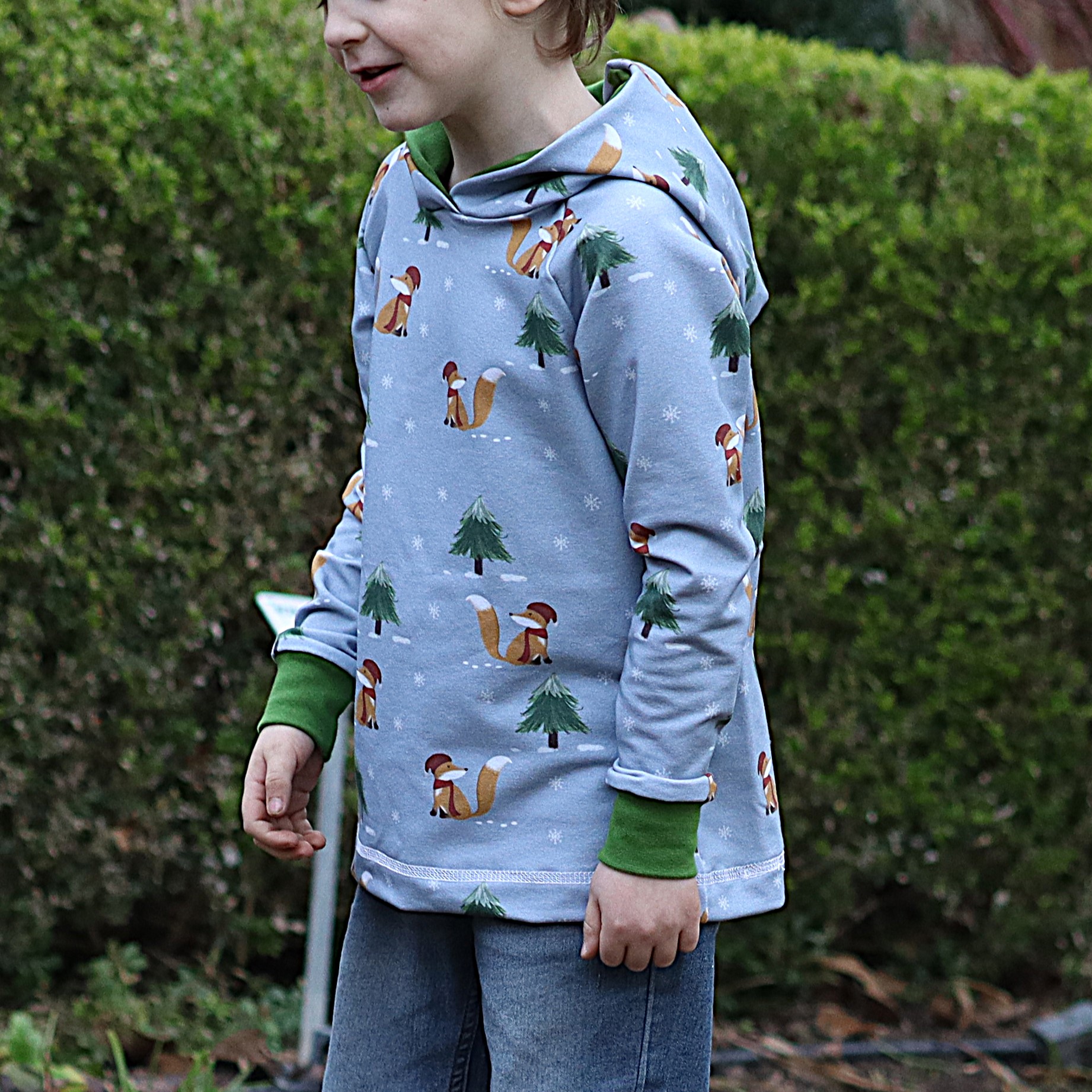 Bio Stoff - Winter Fuchs blau