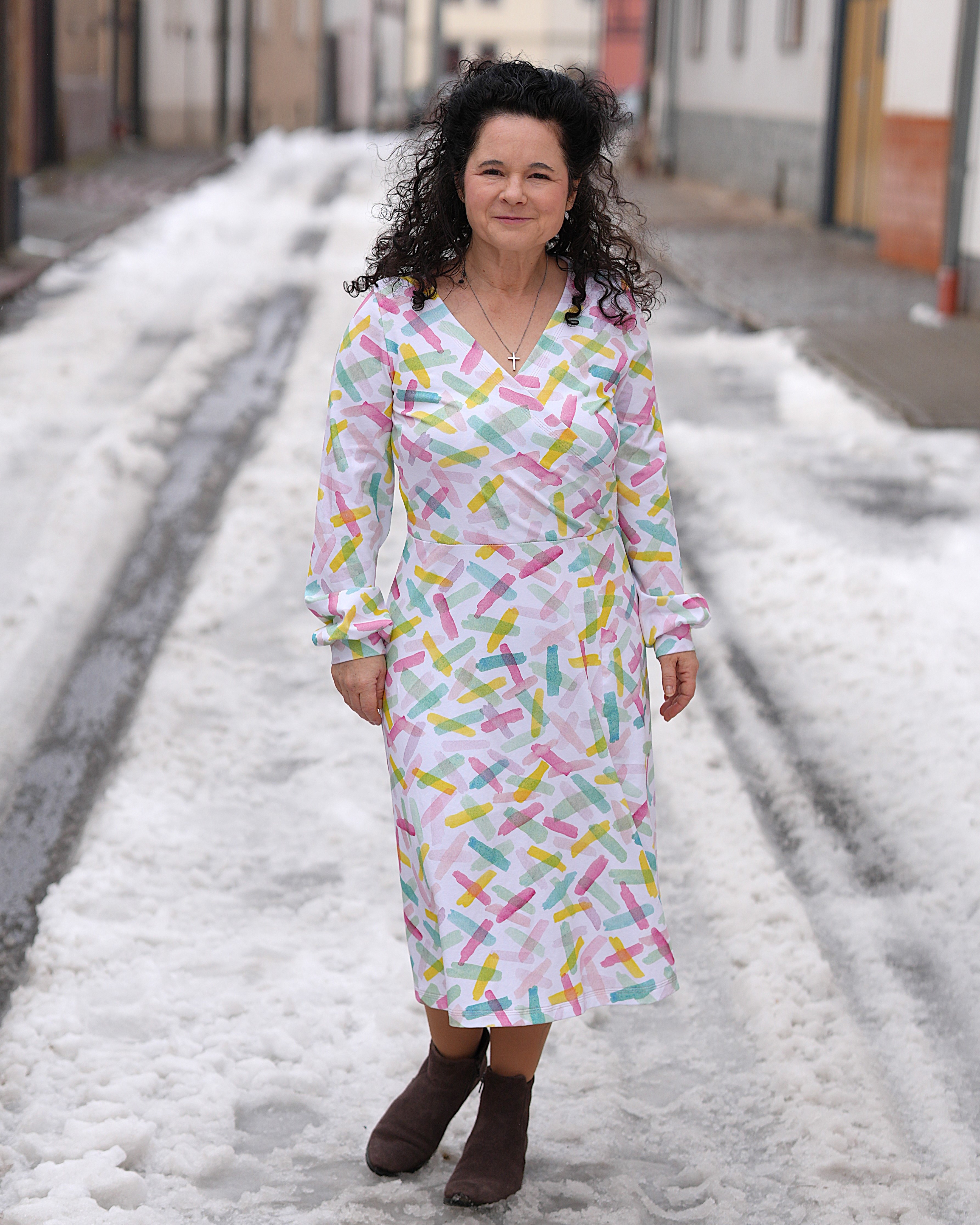 Bio Stoff - Bunte Streifen creme, groß